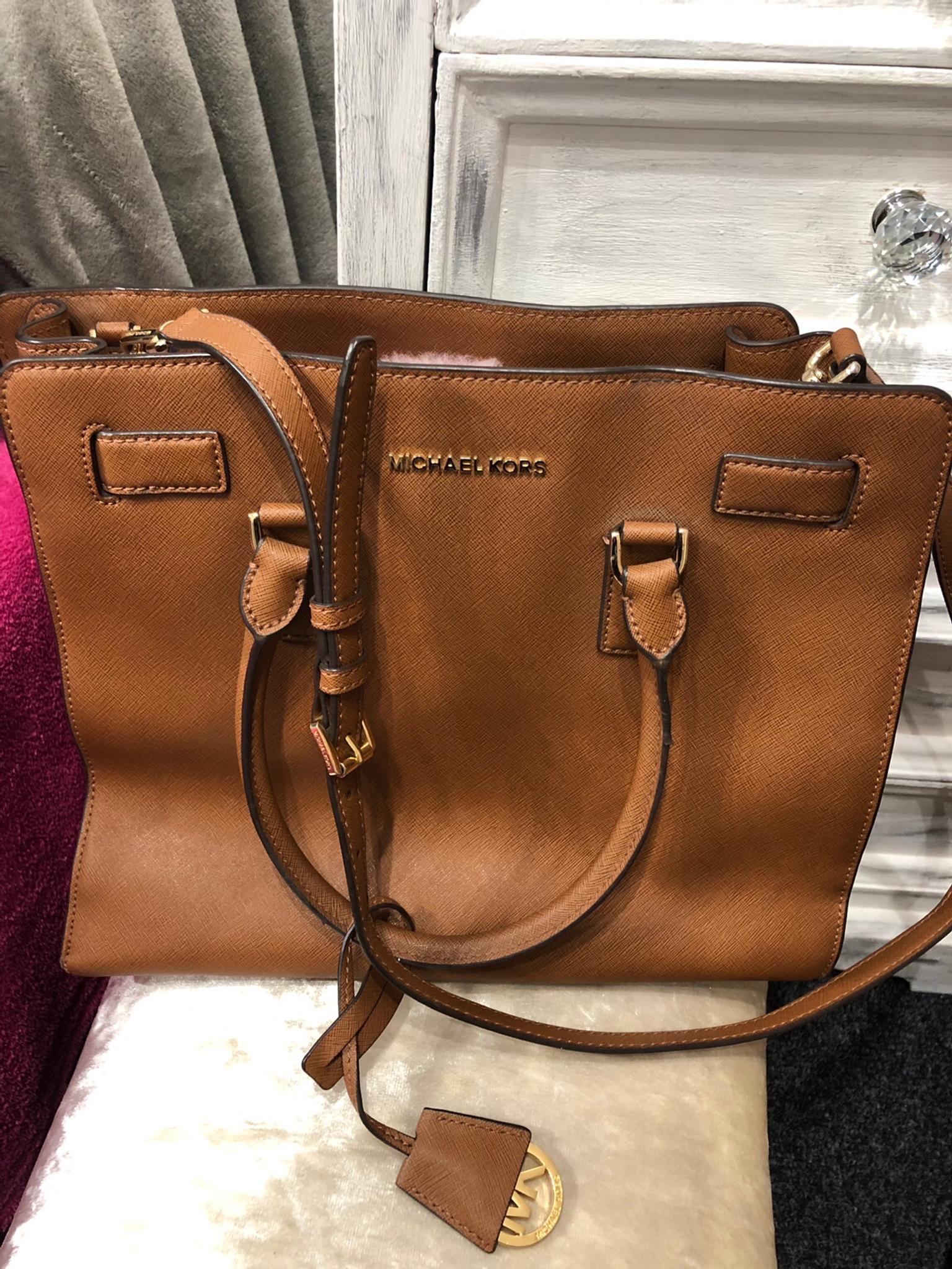 brown leather michael kors handbag