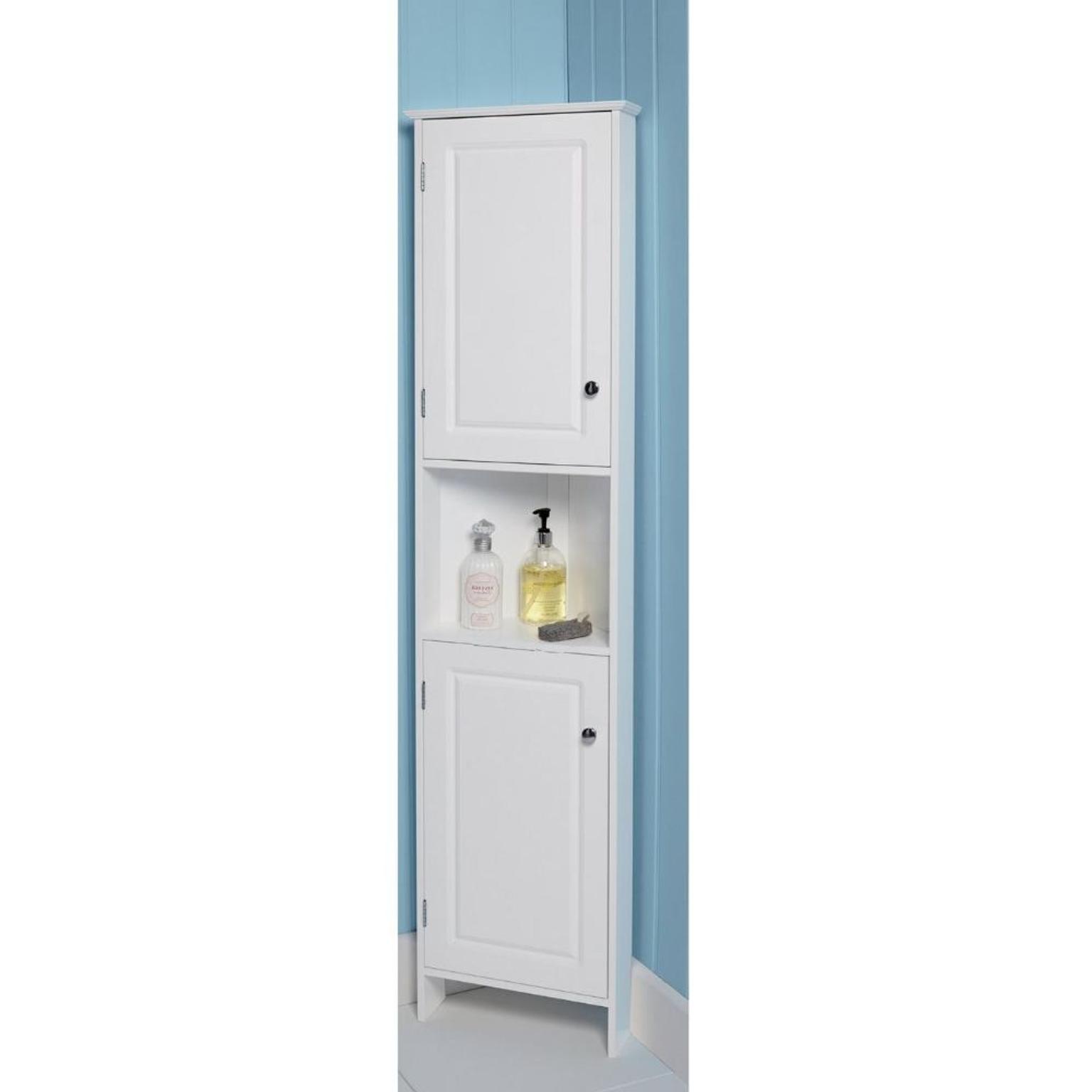 Tall Bathroom Corner Unit Cupboard White In M350bn Failsworth Fur