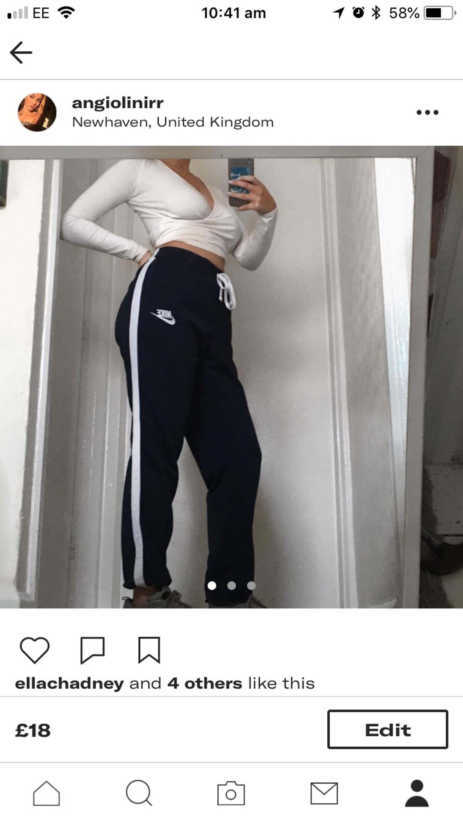 black and white nike tracksuit bottoms