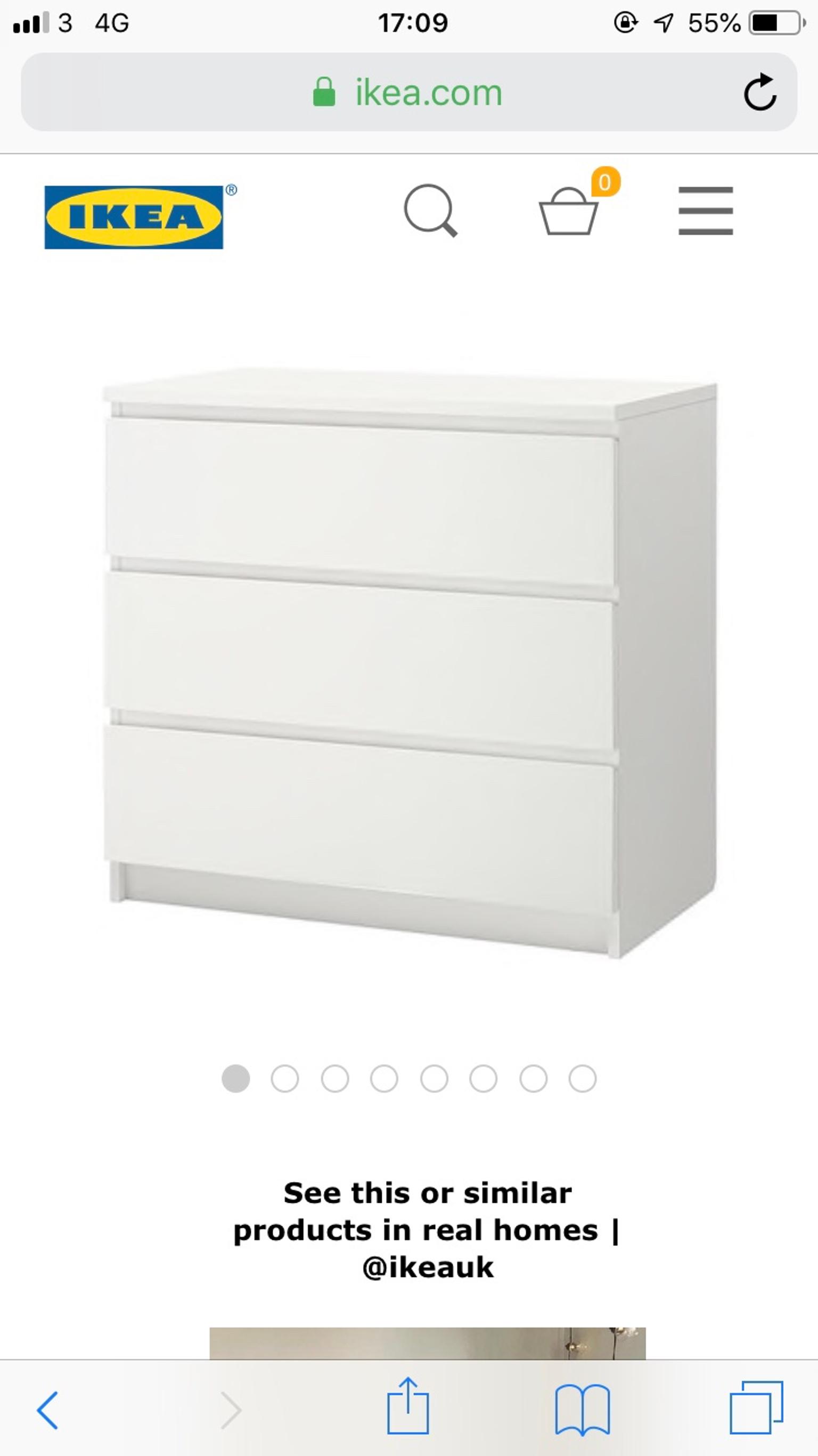 Ikea Malm White Chest Of 3 Drawers Like New In B28 Birmingham For