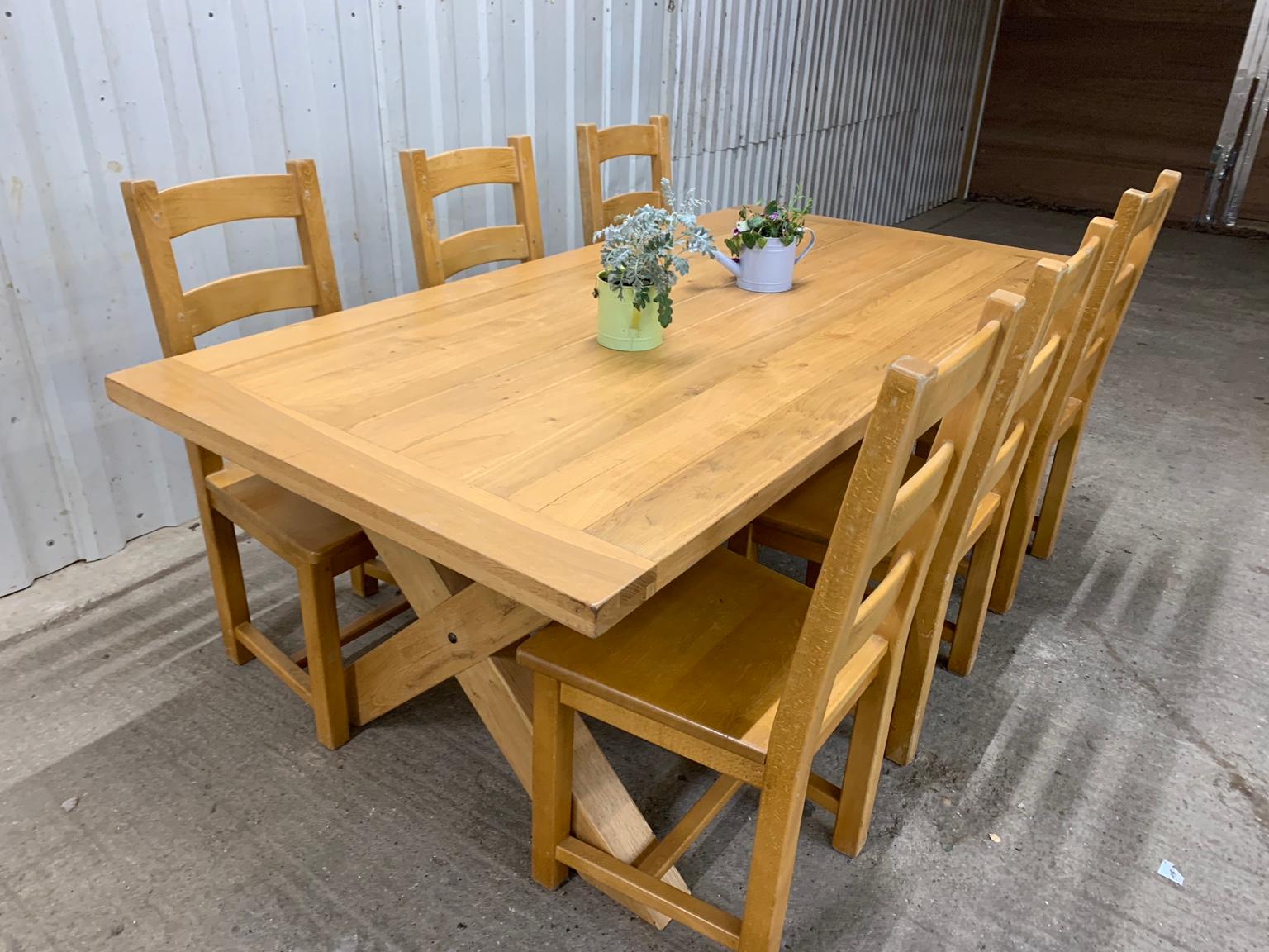 7ft Solid Oak Dining Table And 6 Chairs In Ox9 Oxfordshire For