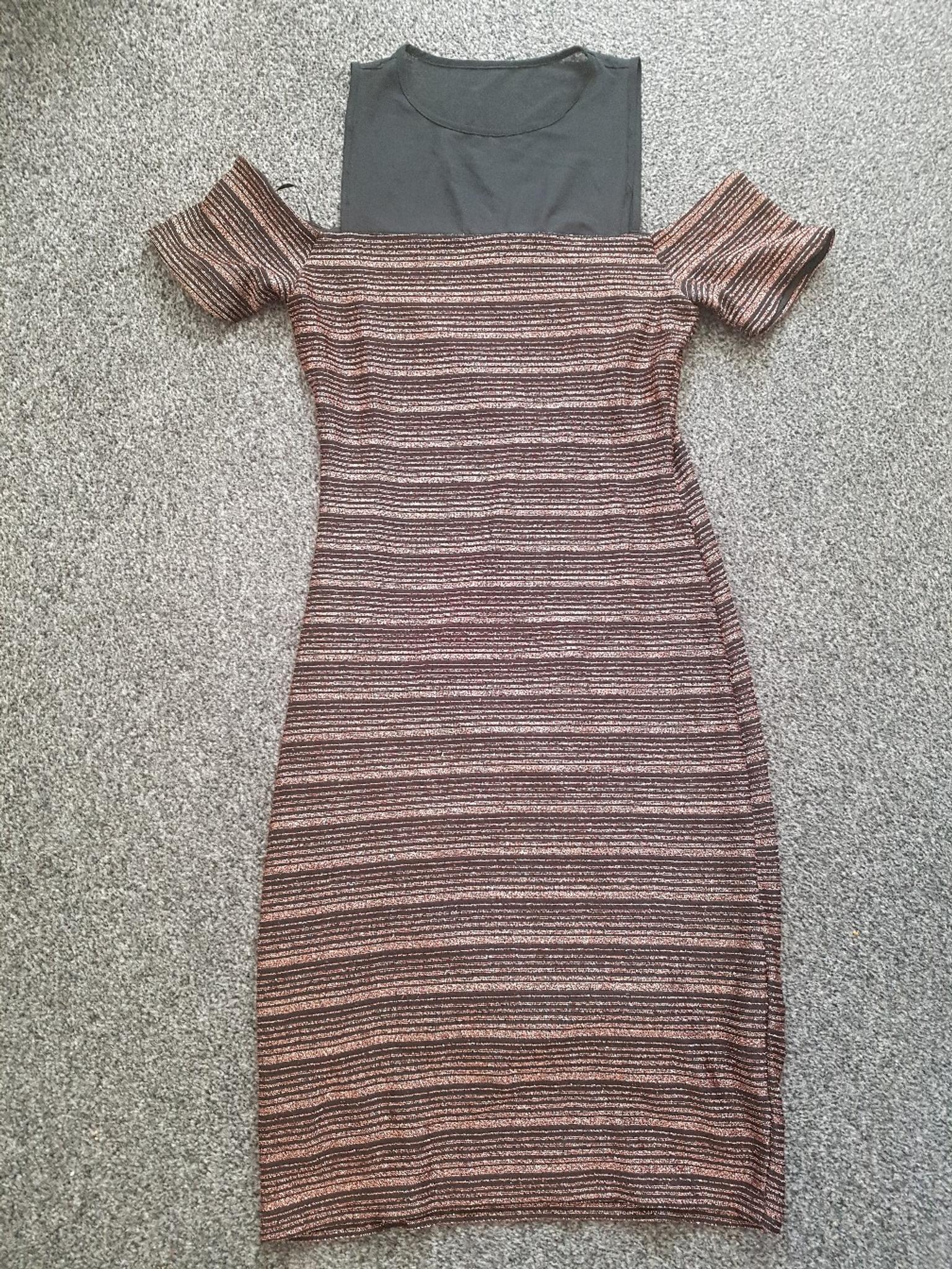 new look rose gold dress