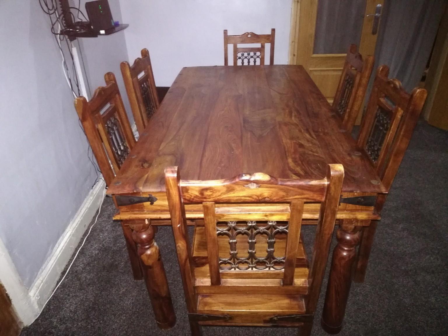 Indian Sheesham Dining Table And 6 Jali Chair In Hx1 Calderdale Fur 225 00 Zum Verkauf Shpock At