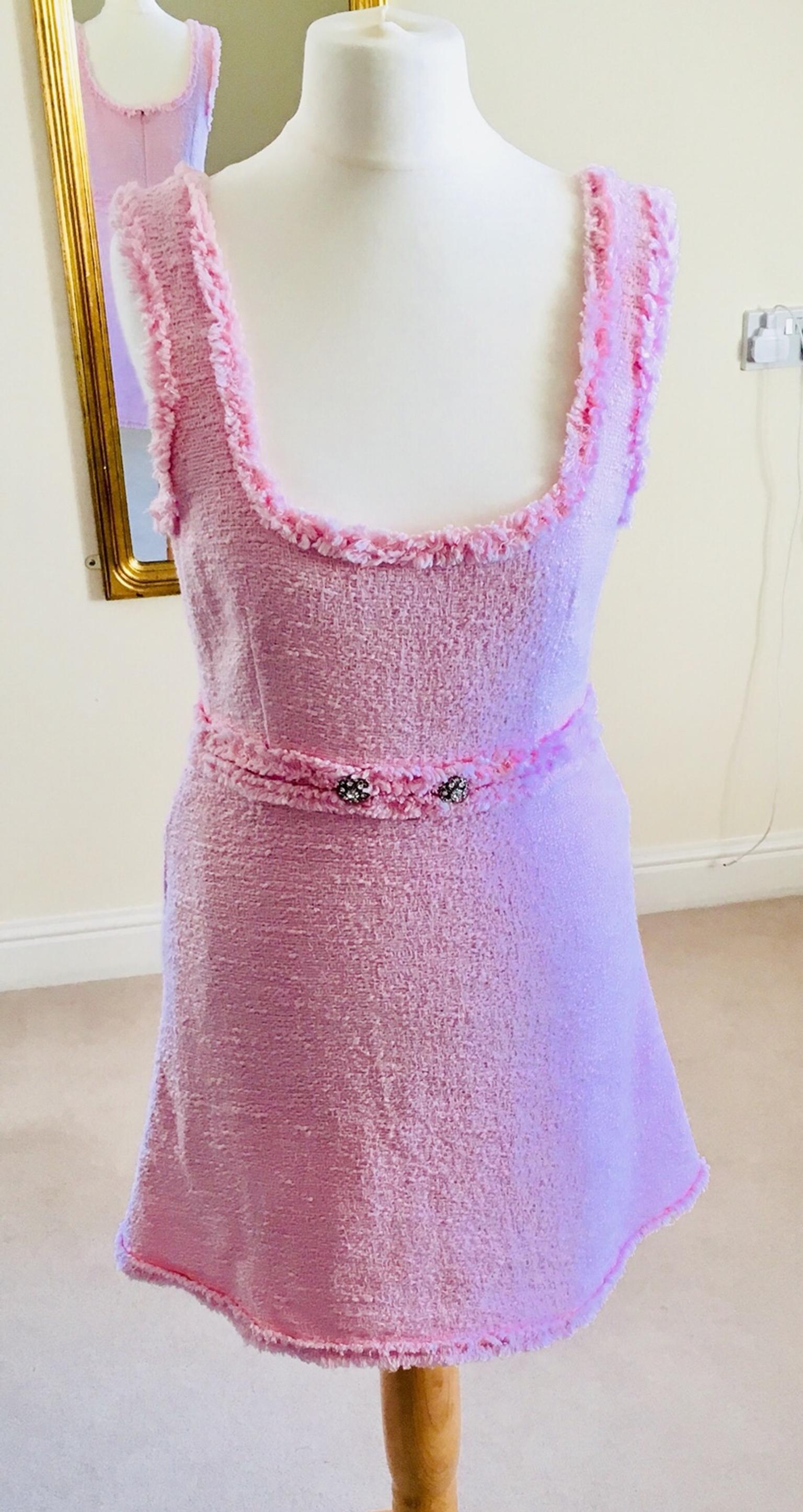 pink tweed zara dress