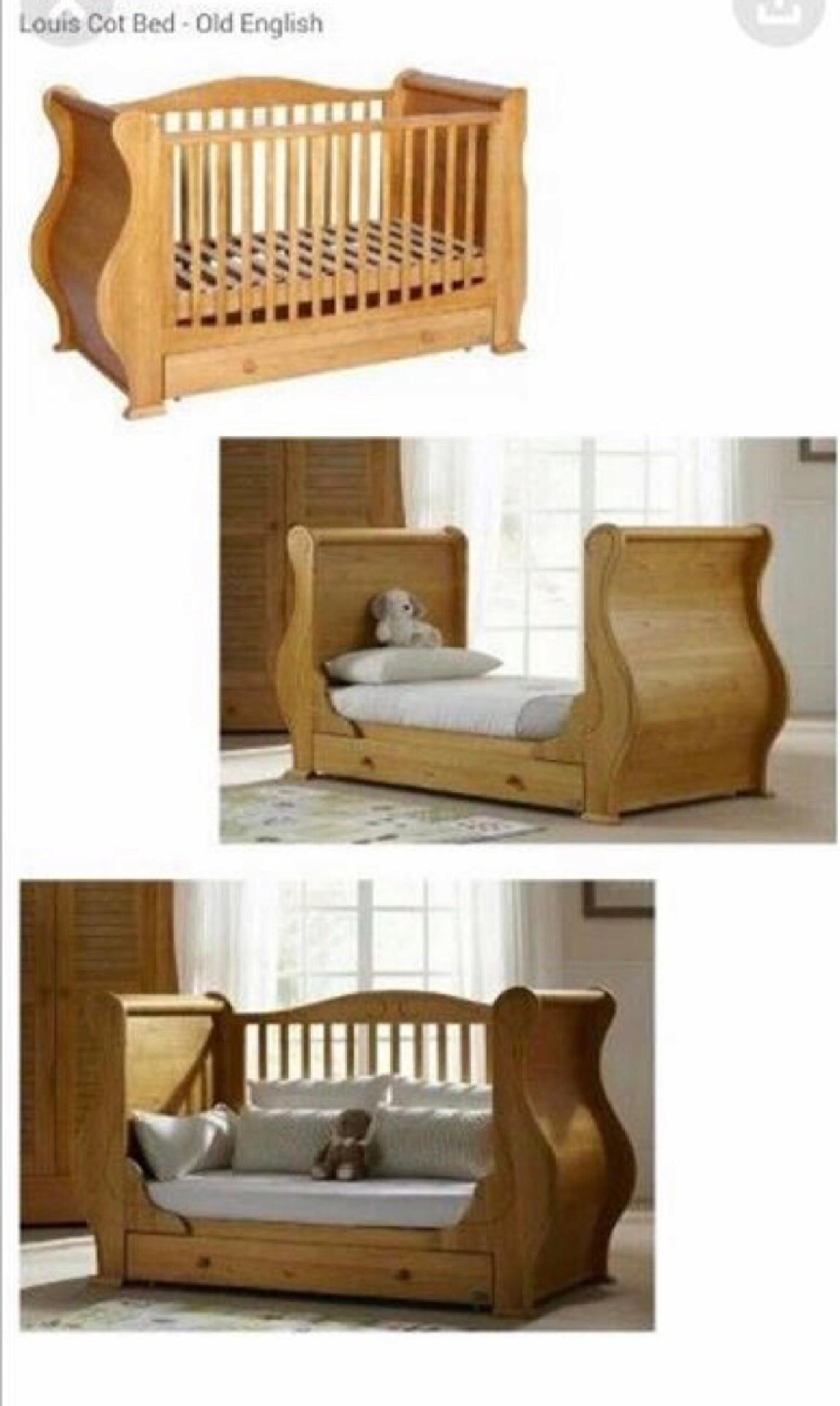 oak sleigh cot bed