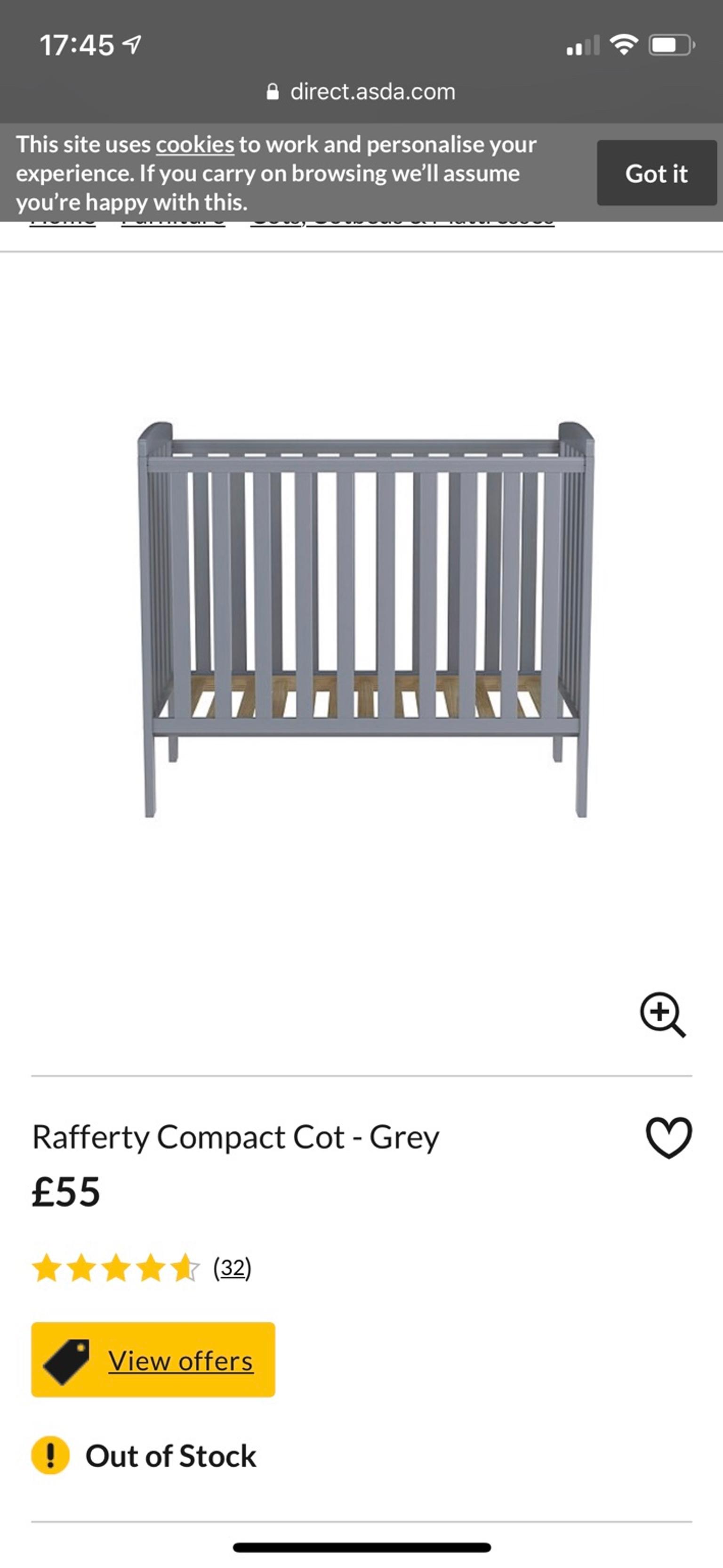 asda cot bed fitted sheet