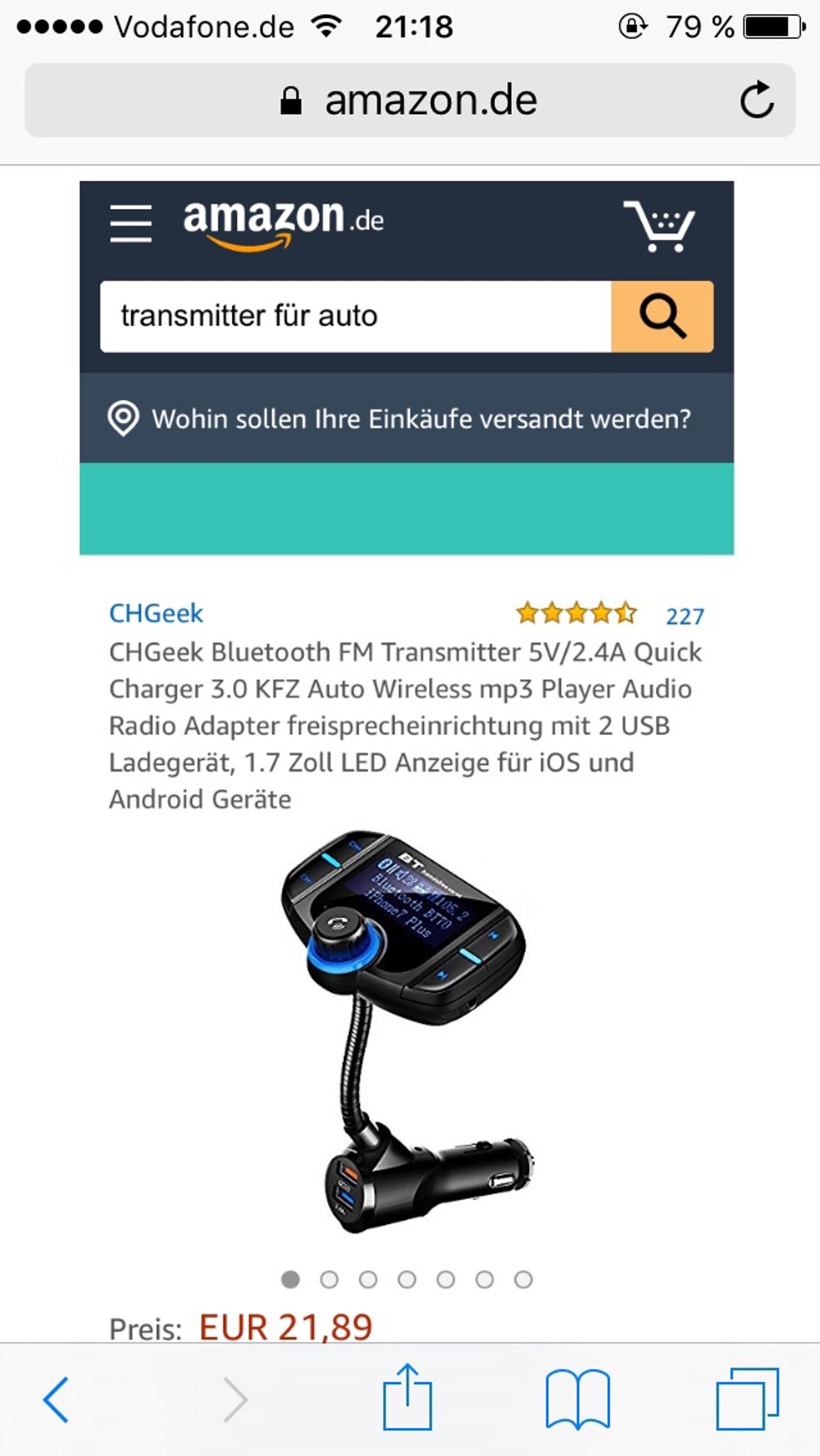 Auto Bluetooth FM Transmitter Wireless Radio MP3 Player Adapter USB Ladegerät DE