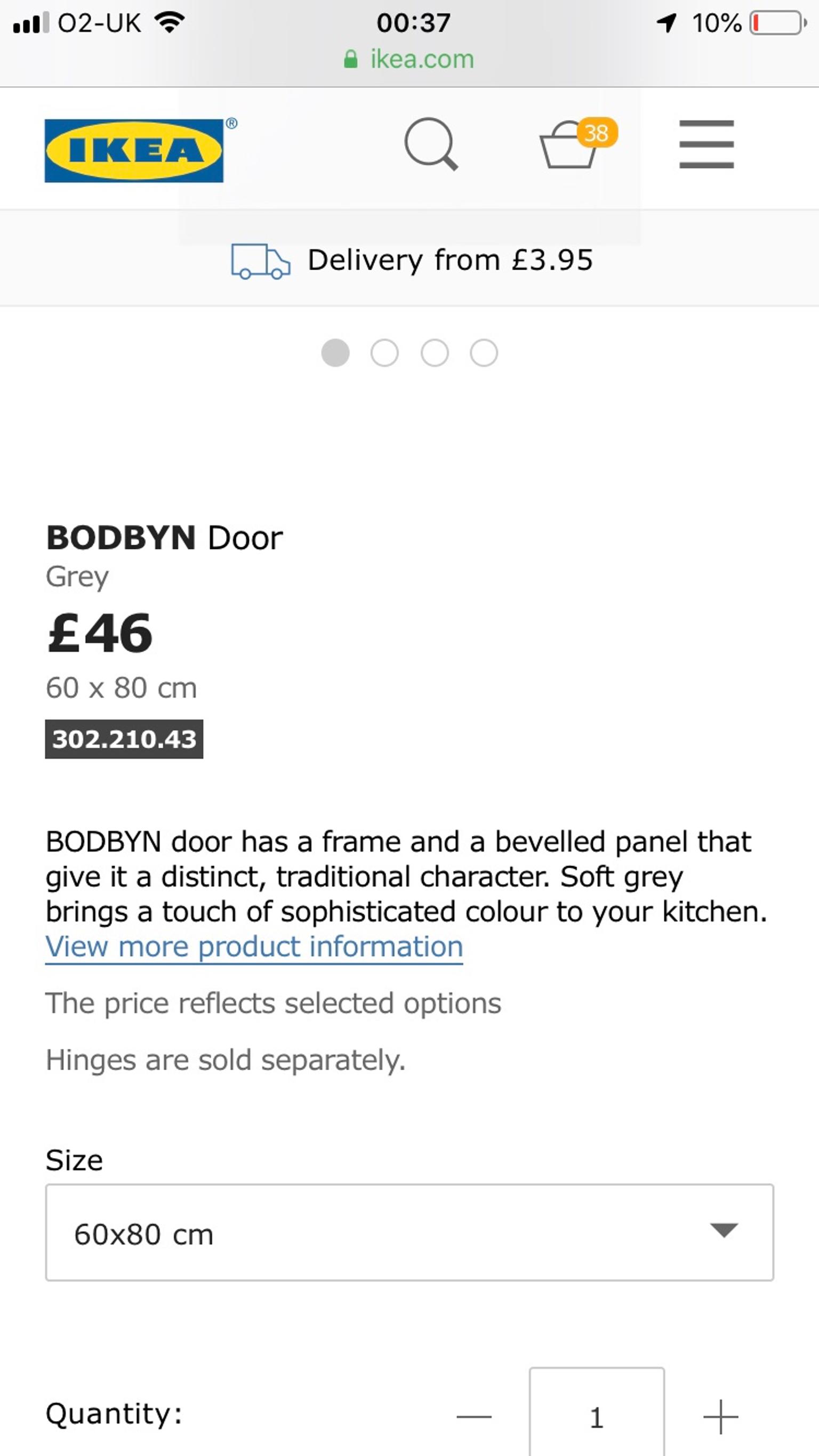 Ikea Bodbyn Grey Kitchen Cabinet Door Fronts In Sw12 Wandsworth