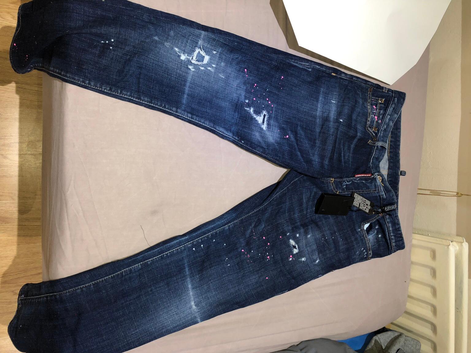 Dsquared Jeans, Pink paint splatter, 32 