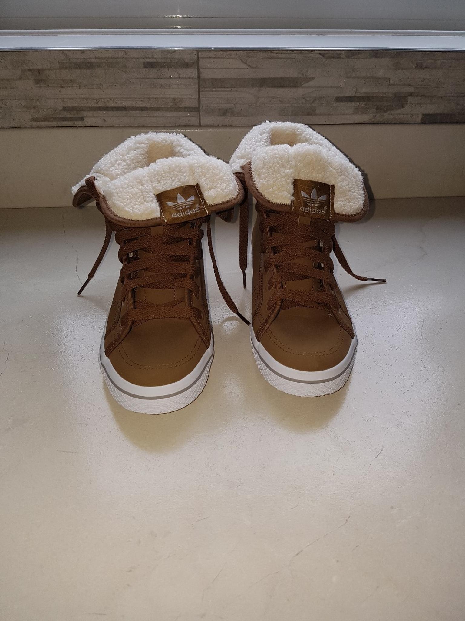 adidas boots with fur trim