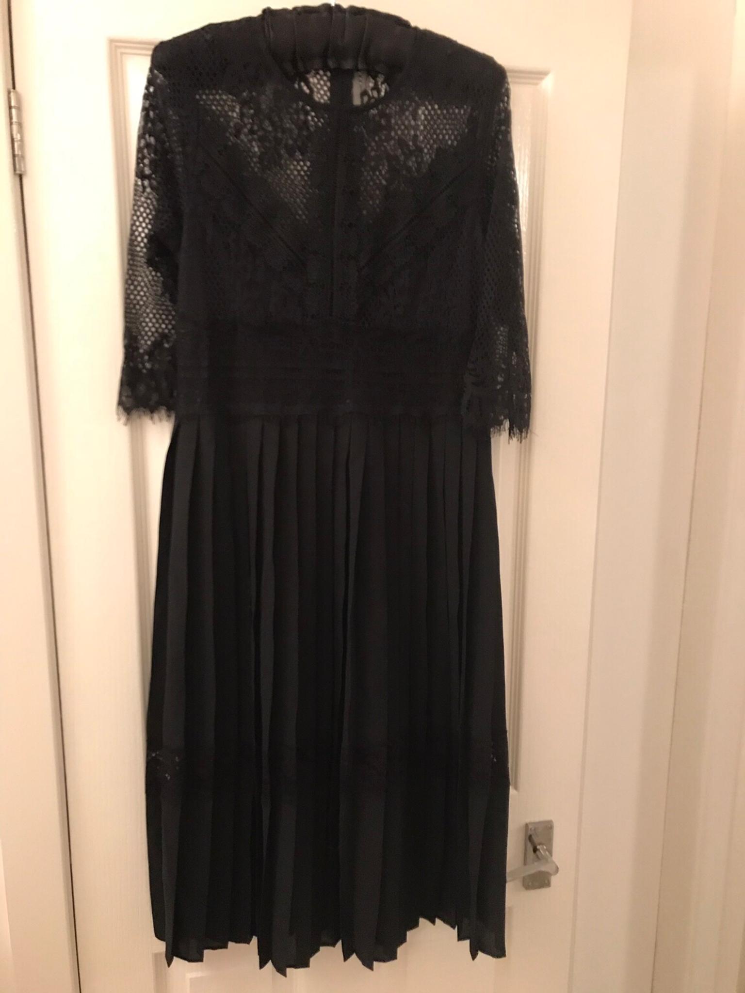 zara pleated black dress