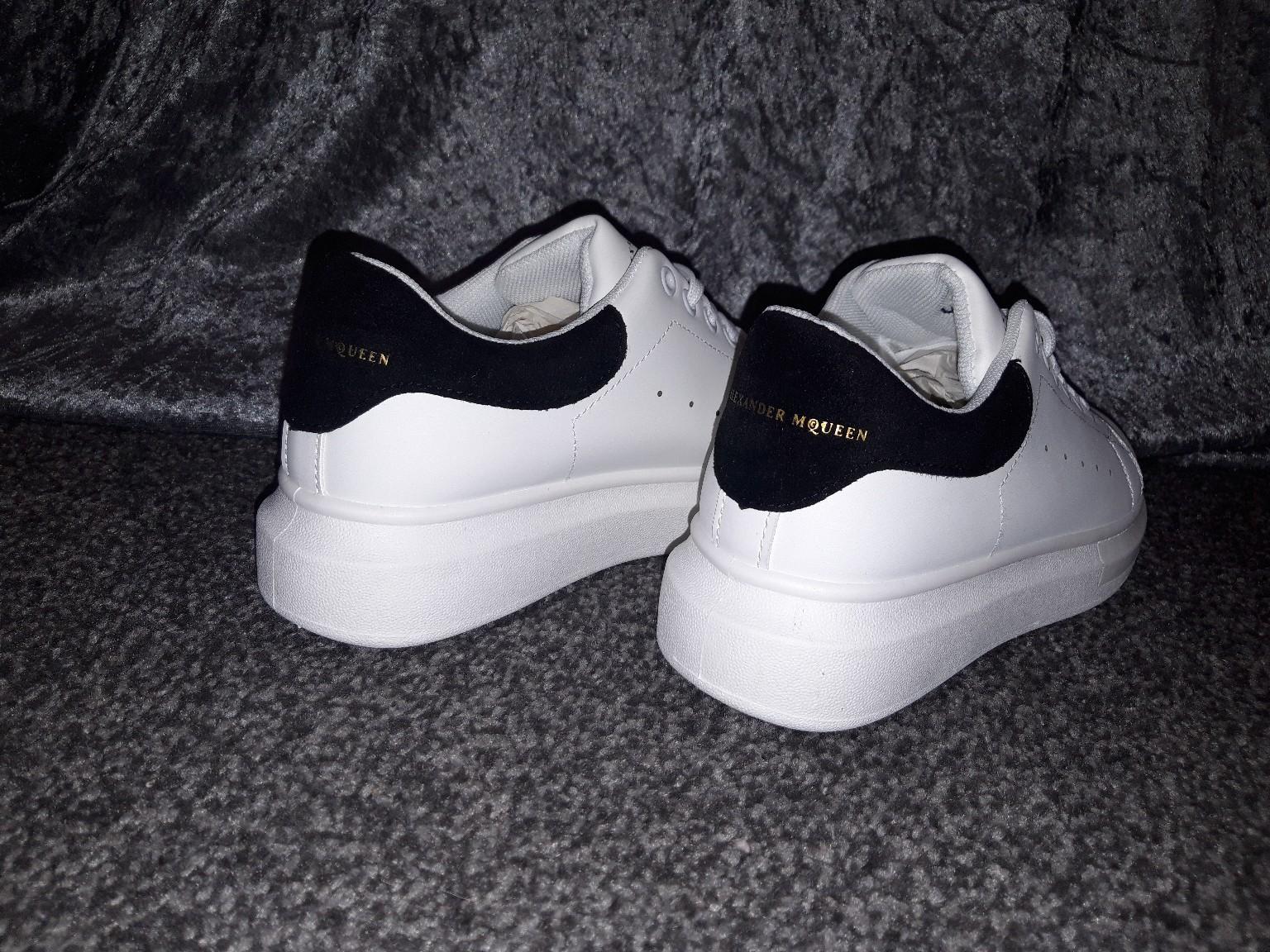 white and black suede alexander mcqueen's