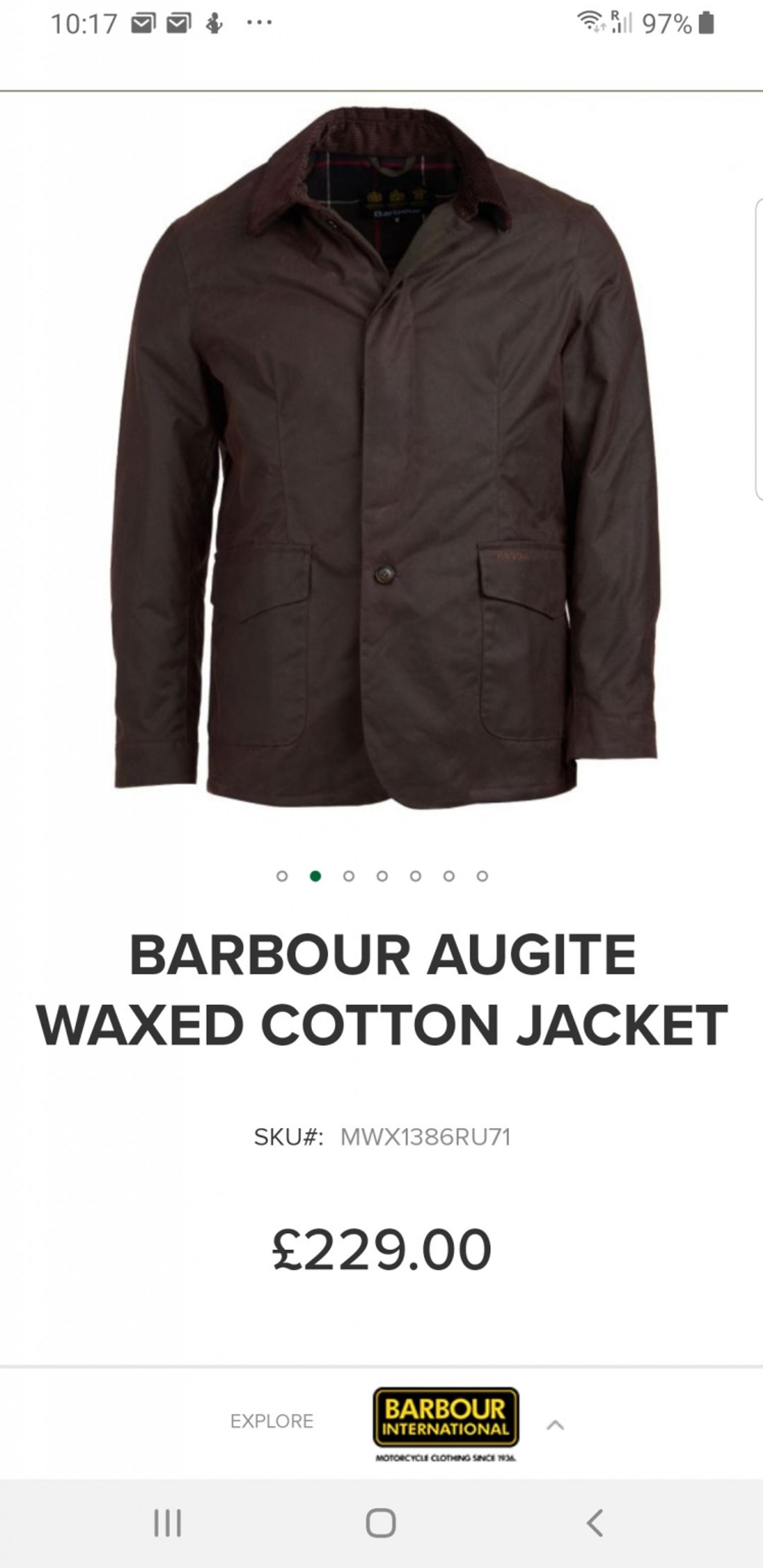 barbour cole waxed cotton jacket
