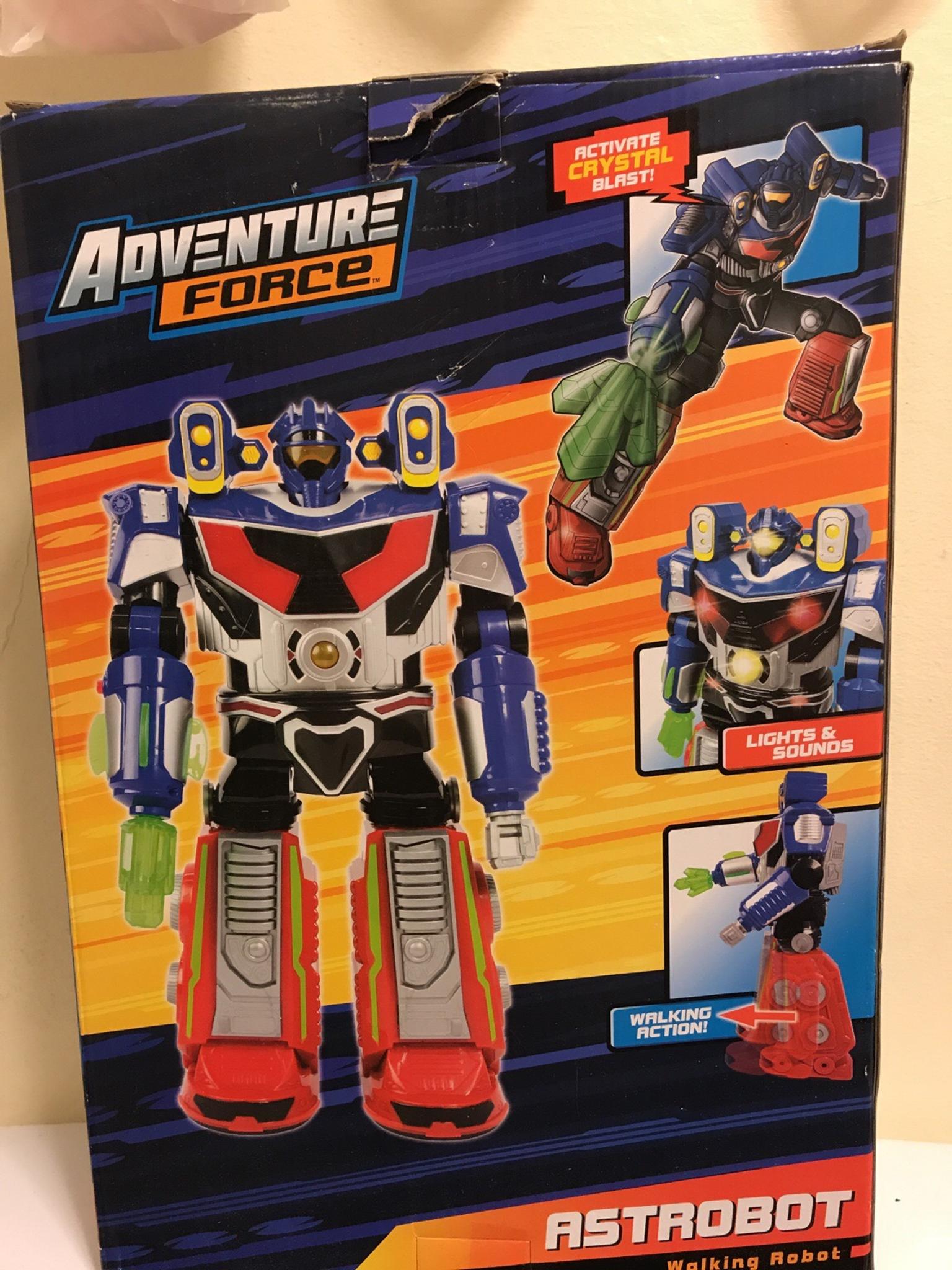 adventure force astrobot walking robot toy with lights & sound