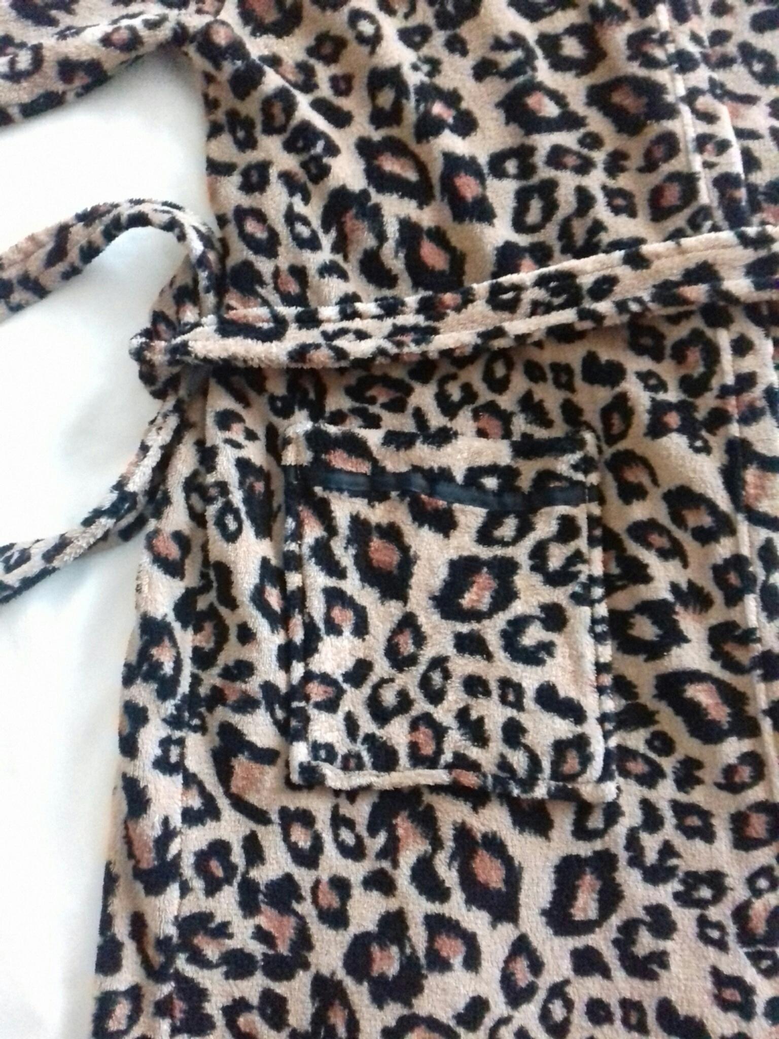 ladies leopard print dressing gown