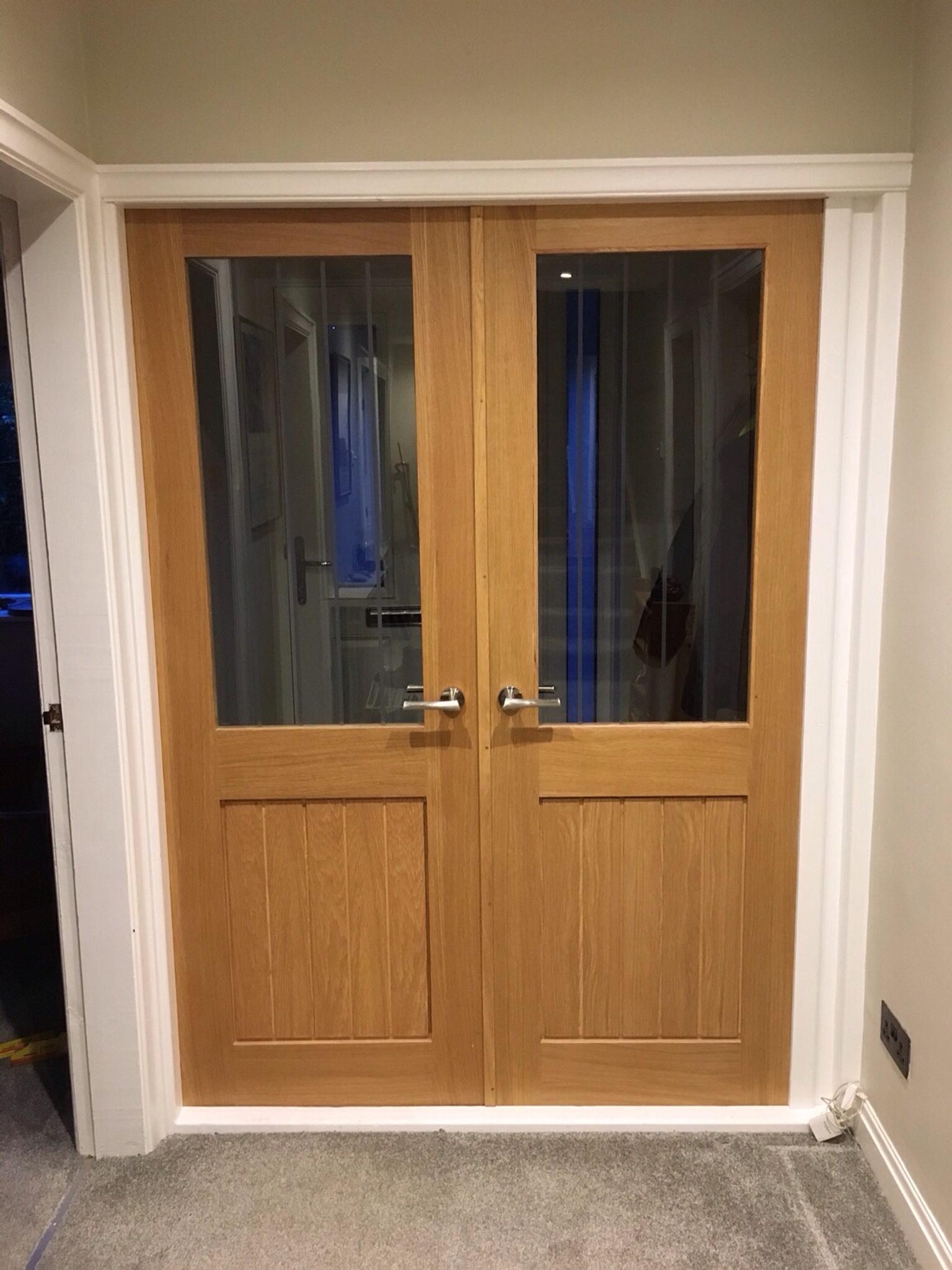 Pair Of Half Glazed Internal Doors In Bd23 Craven Fur 59 00