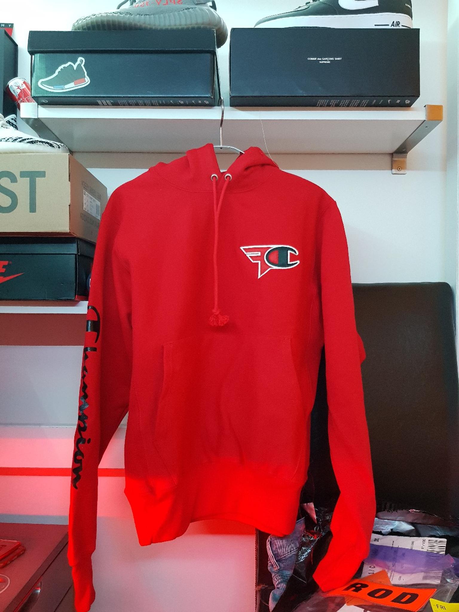 red faze champion hoodie