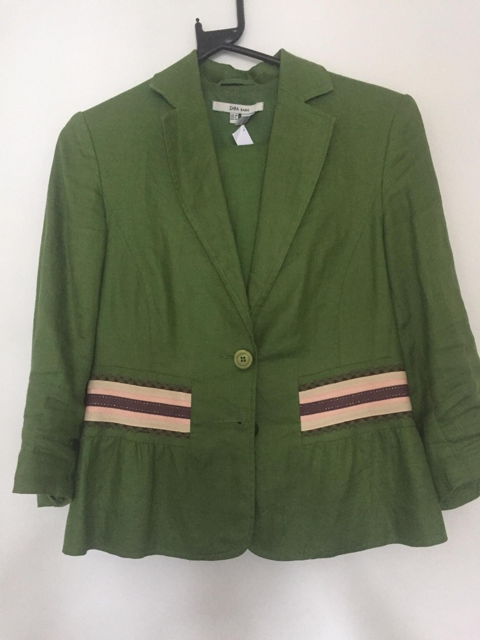 green zara suit
