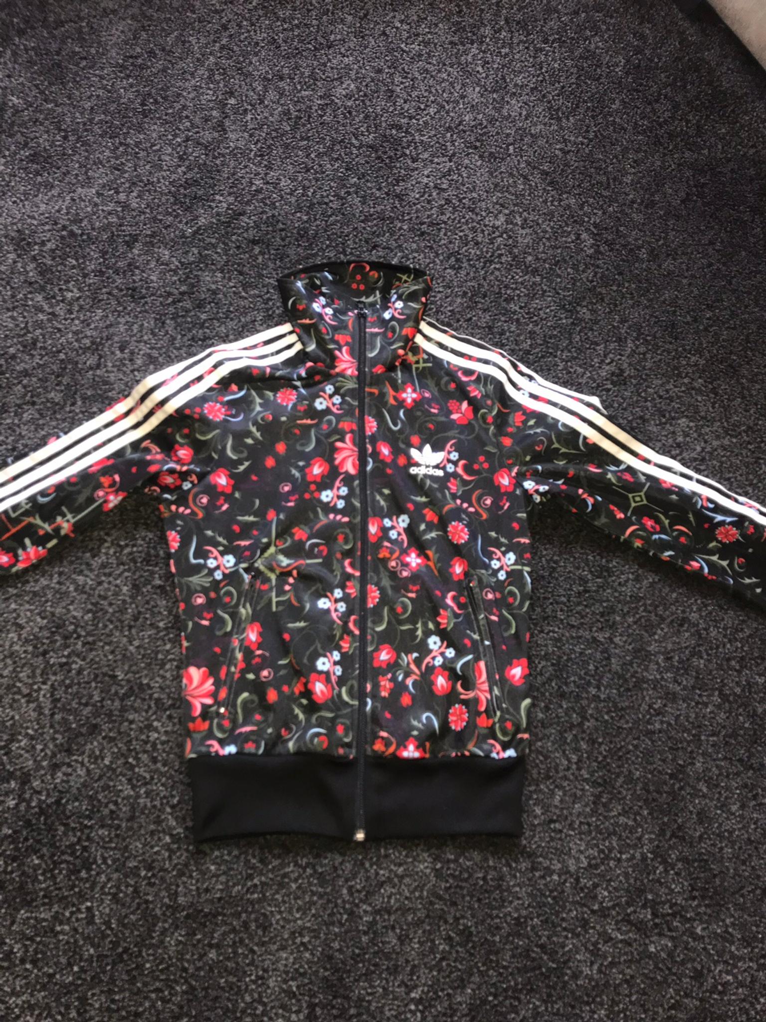 adidas black floral jacket