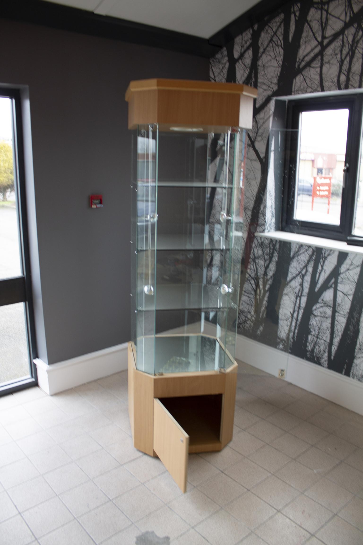 Glass Display Cabinet With Lights Lockable In Ashfield Fur 160