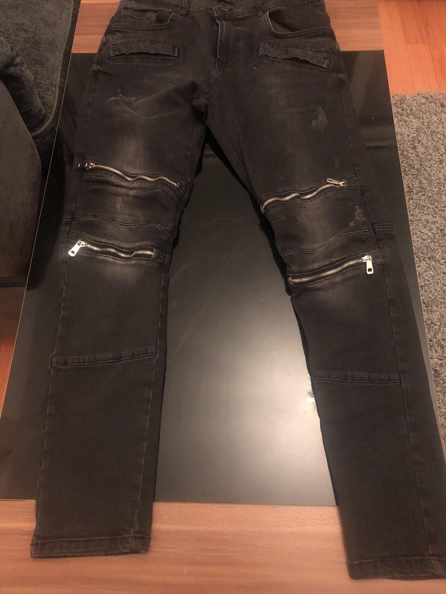zara men's jeans with zips