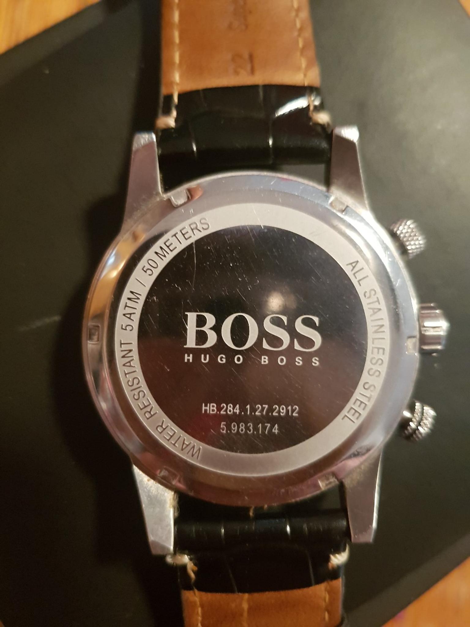 boss watch leather