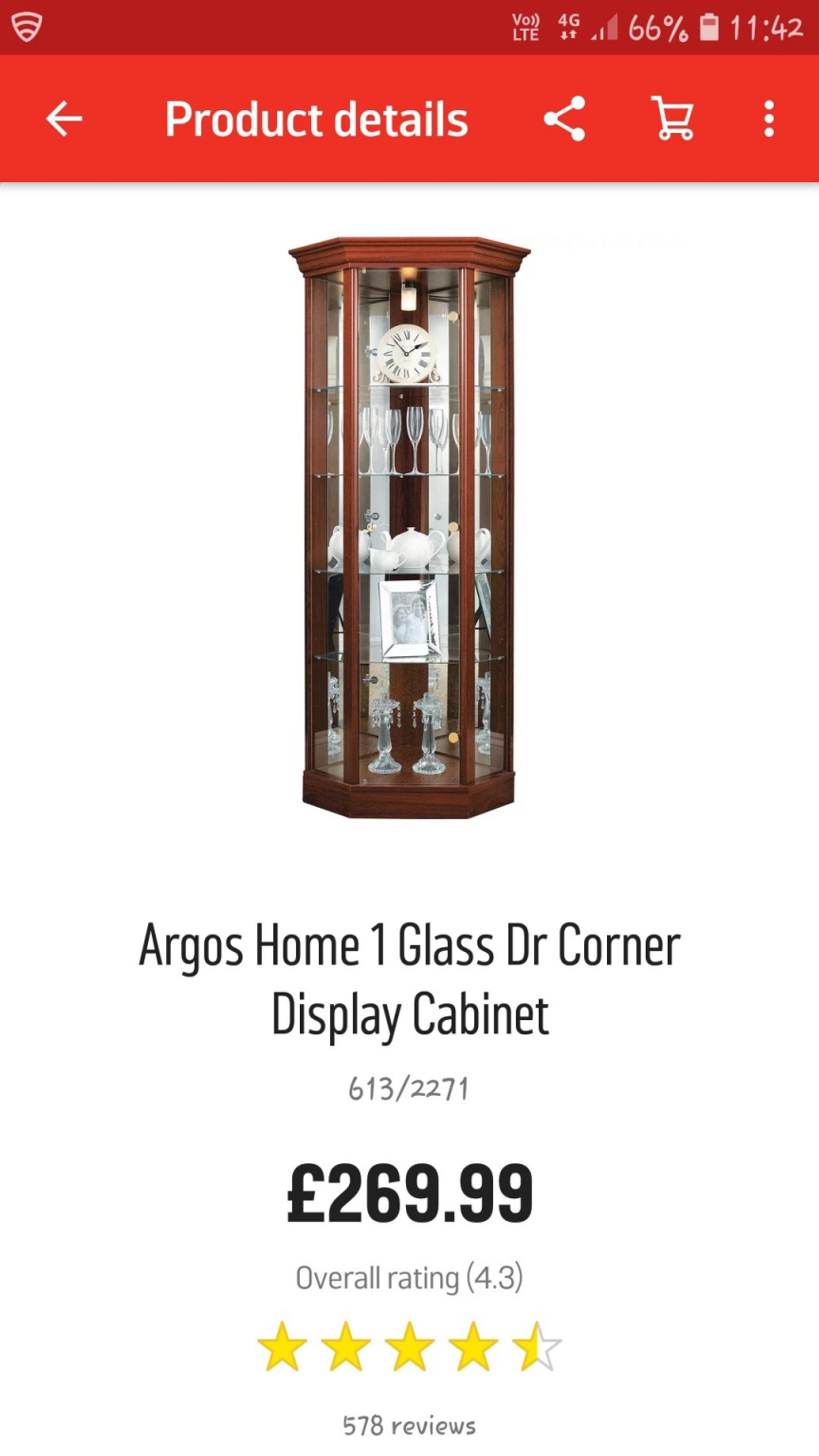 Glass Corner Display Cabinet In Ne28 Tyneside Fur 60 00 Zum