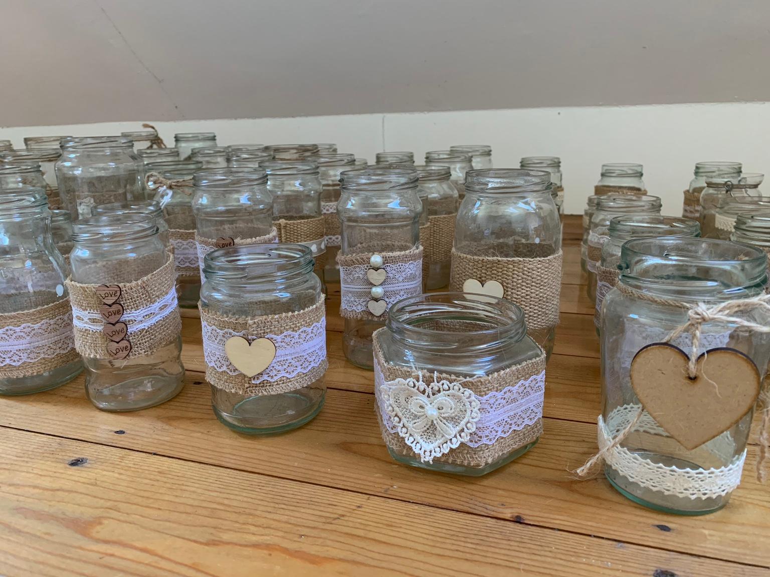 Rustic Decorated Glass Jars Wedding Deco In East