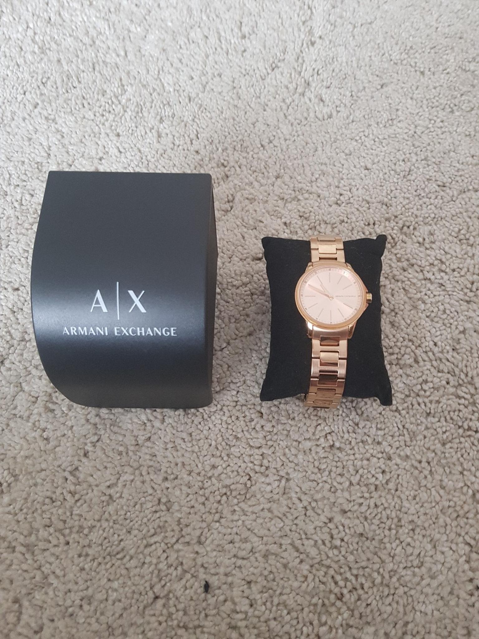 armani exchange women's rose gold watch