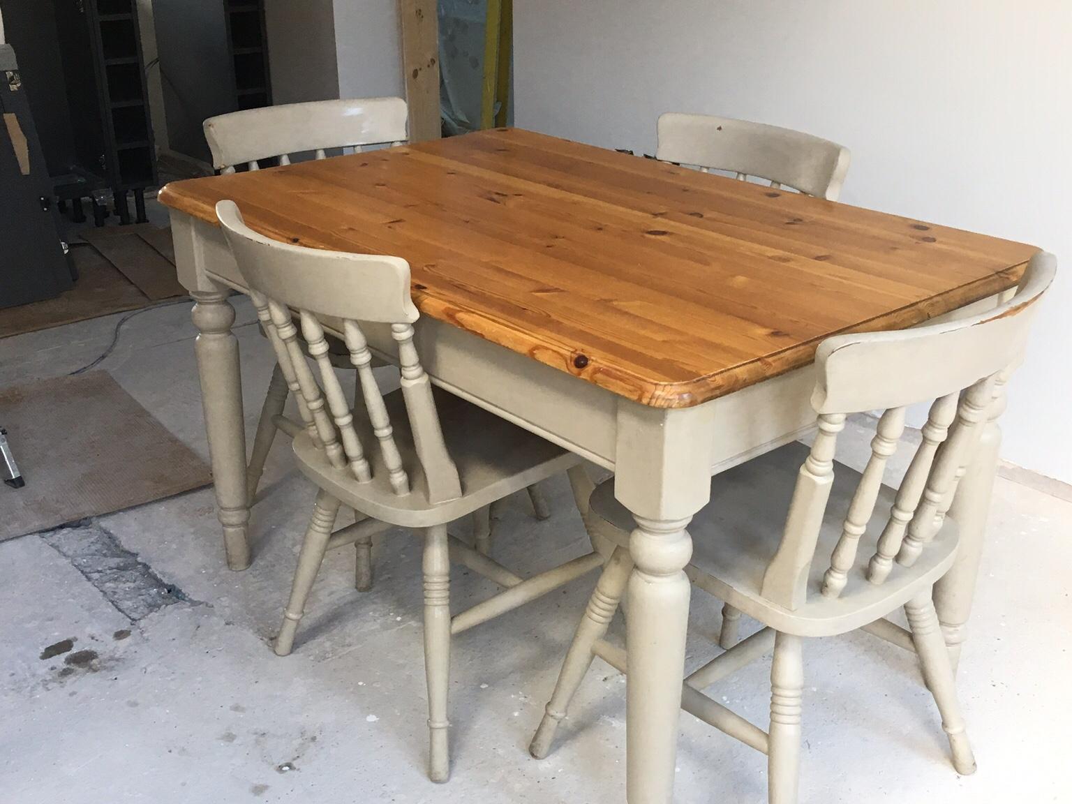 Shabby Chic Pine Table And Four Chairs In Dn10 Bassetlaw Fur 125