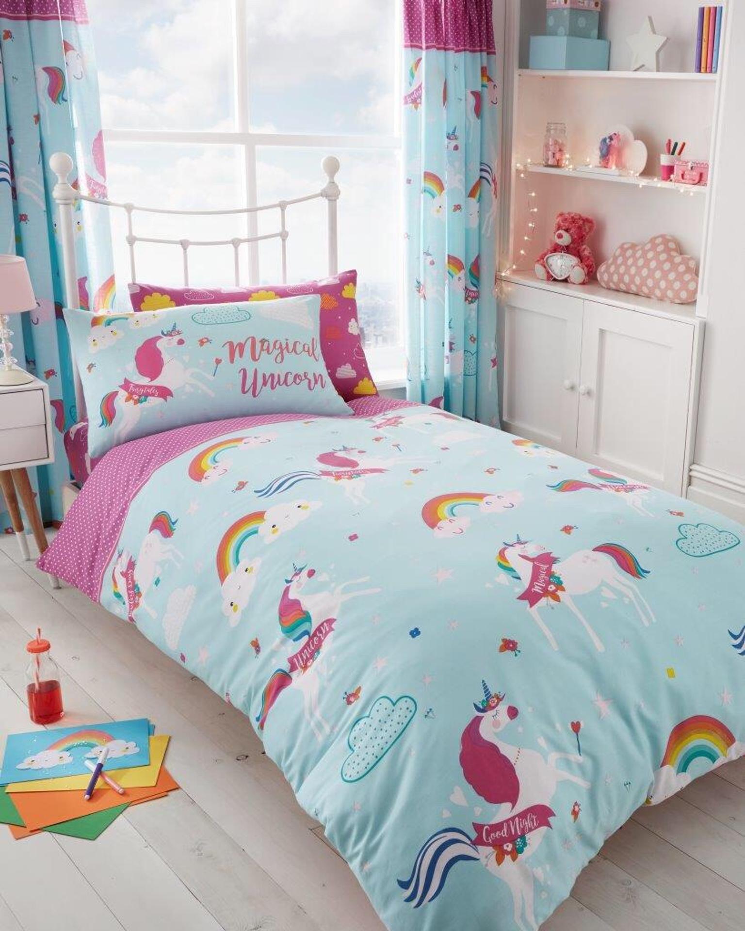 Unicorn Bedding And Matching Curtains In Manchester For 30 00 For