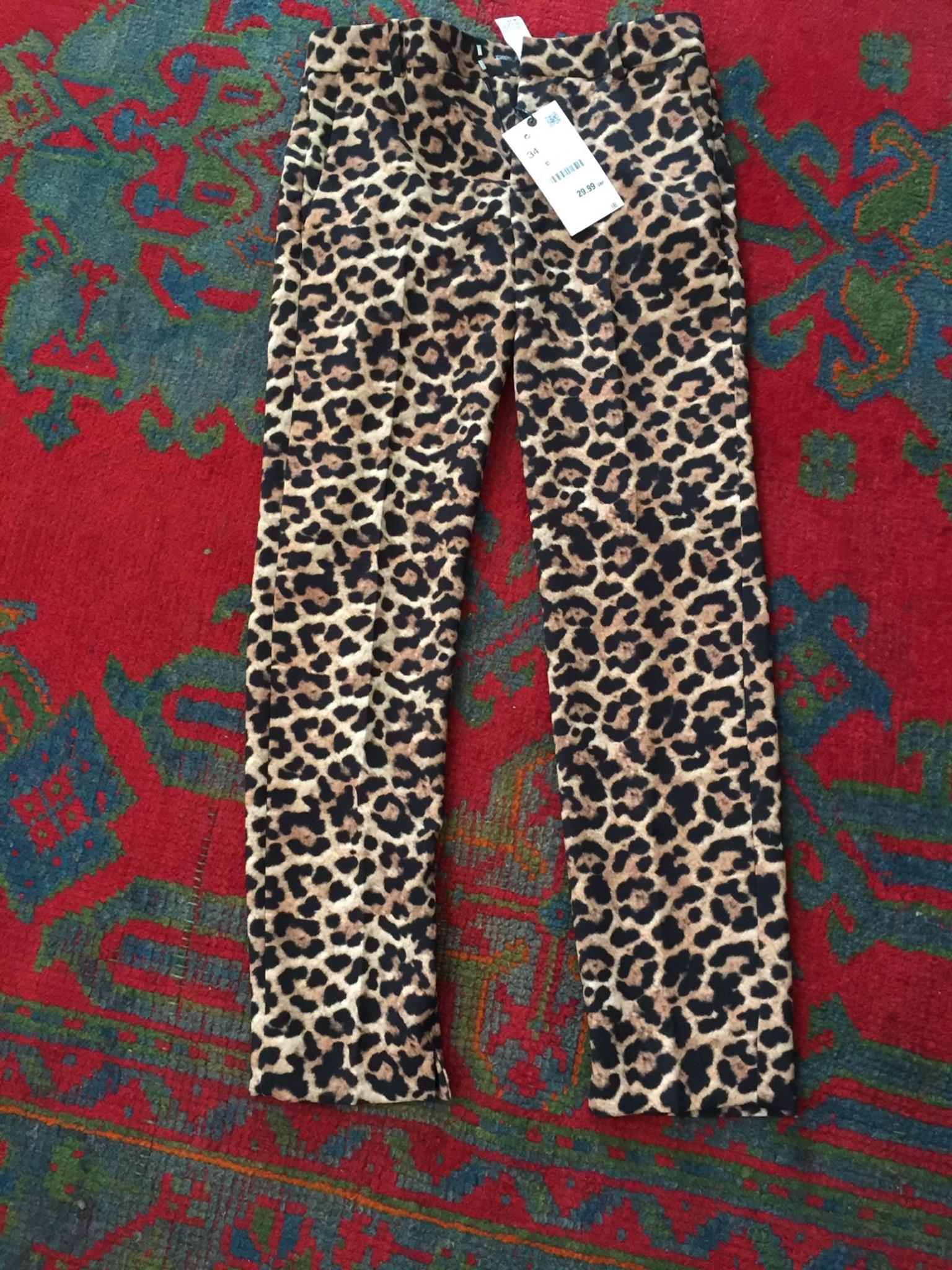 leopard print trousers zara