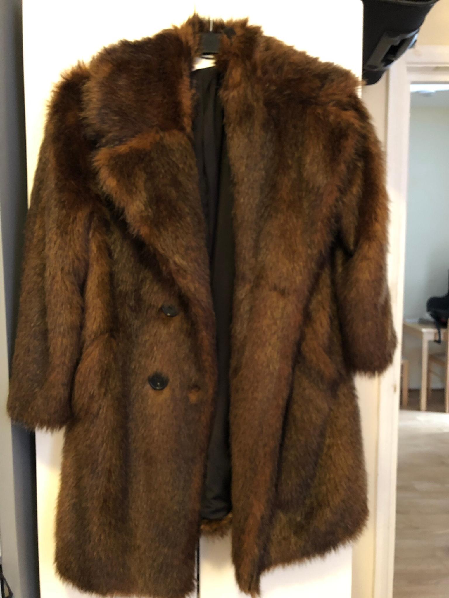 zara brown fur jacket