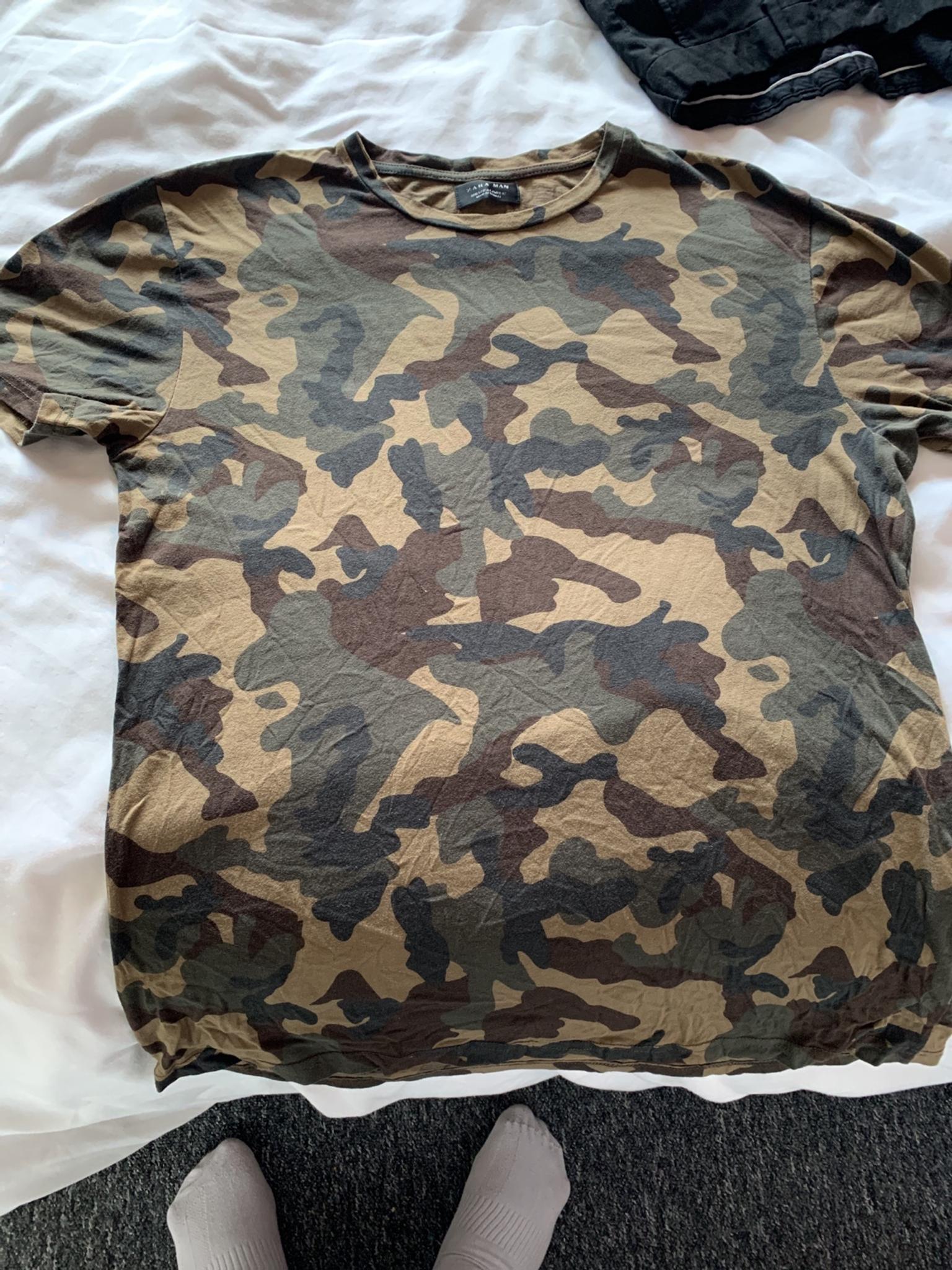 camouflage t shirt zara