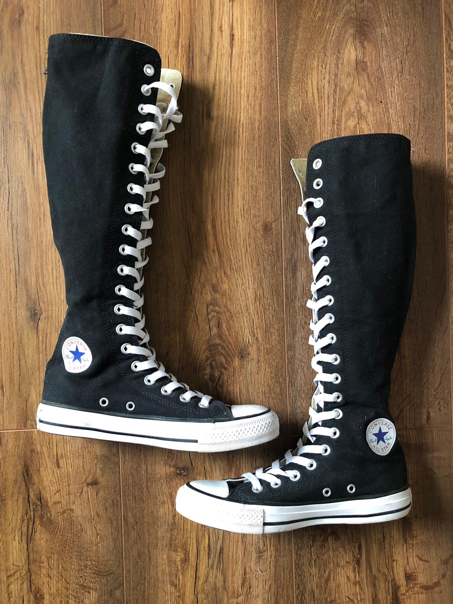 black converse boots size 4