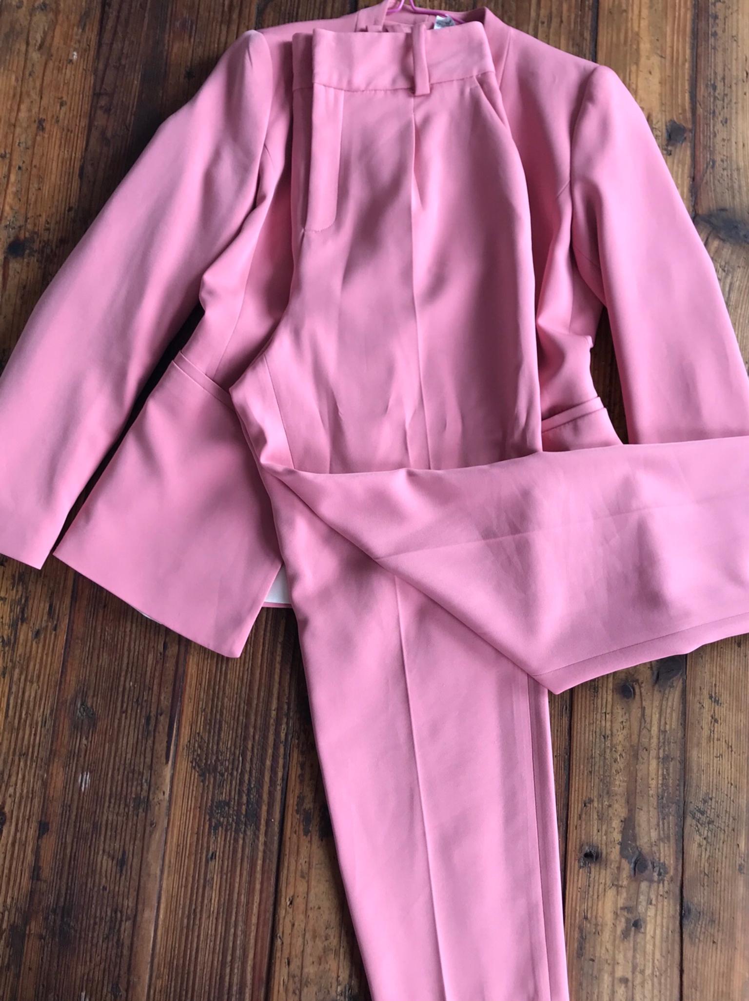 pink trouser suit zara