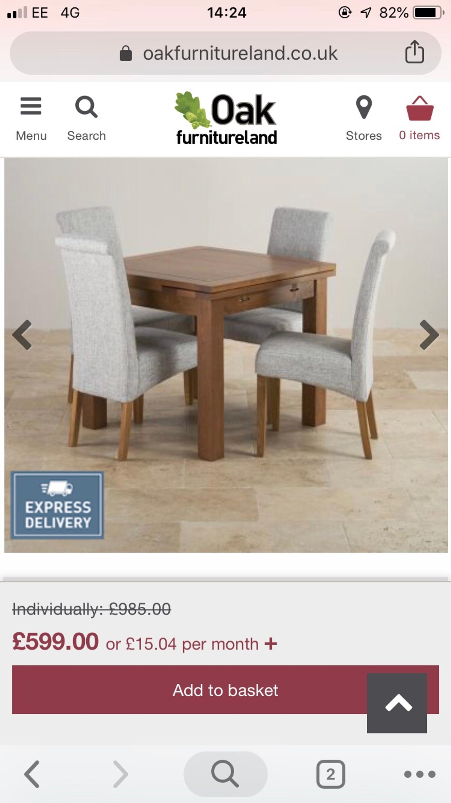 Oak Furniture Land Dining Table And Chairs In Burtonwood Fur 300 00 Zum Verkauf Shpock De