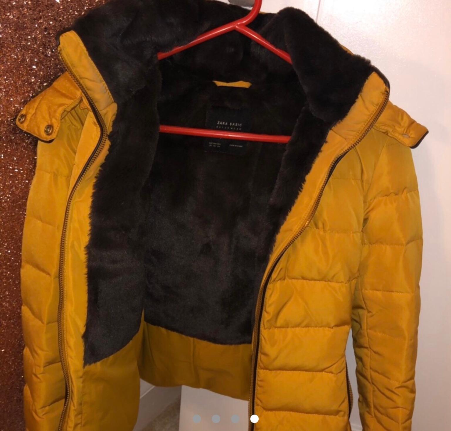 zara mustard puffer jacket