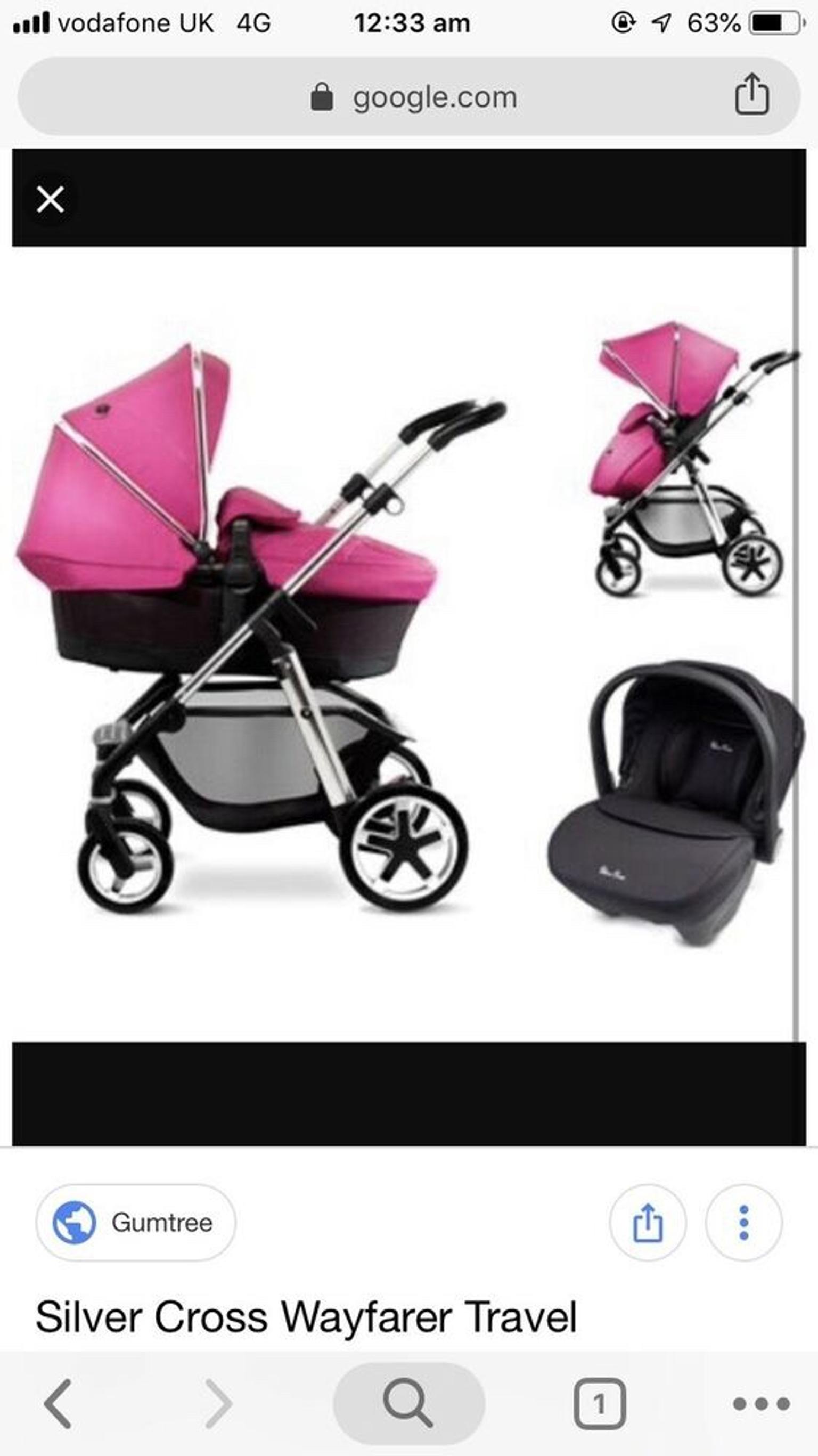 silver cross pink travel system