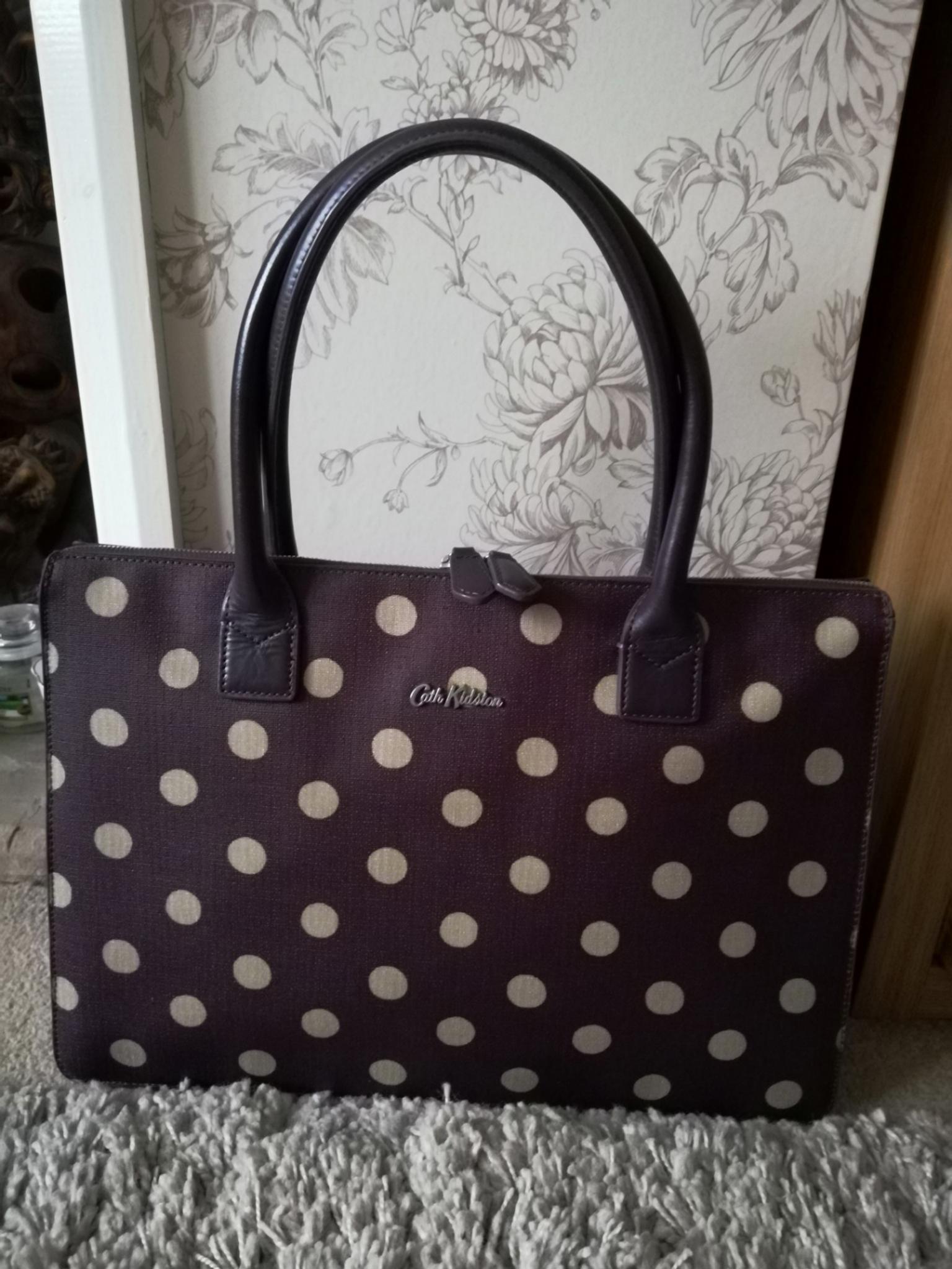 Cath Kidston purple spot textured bag 