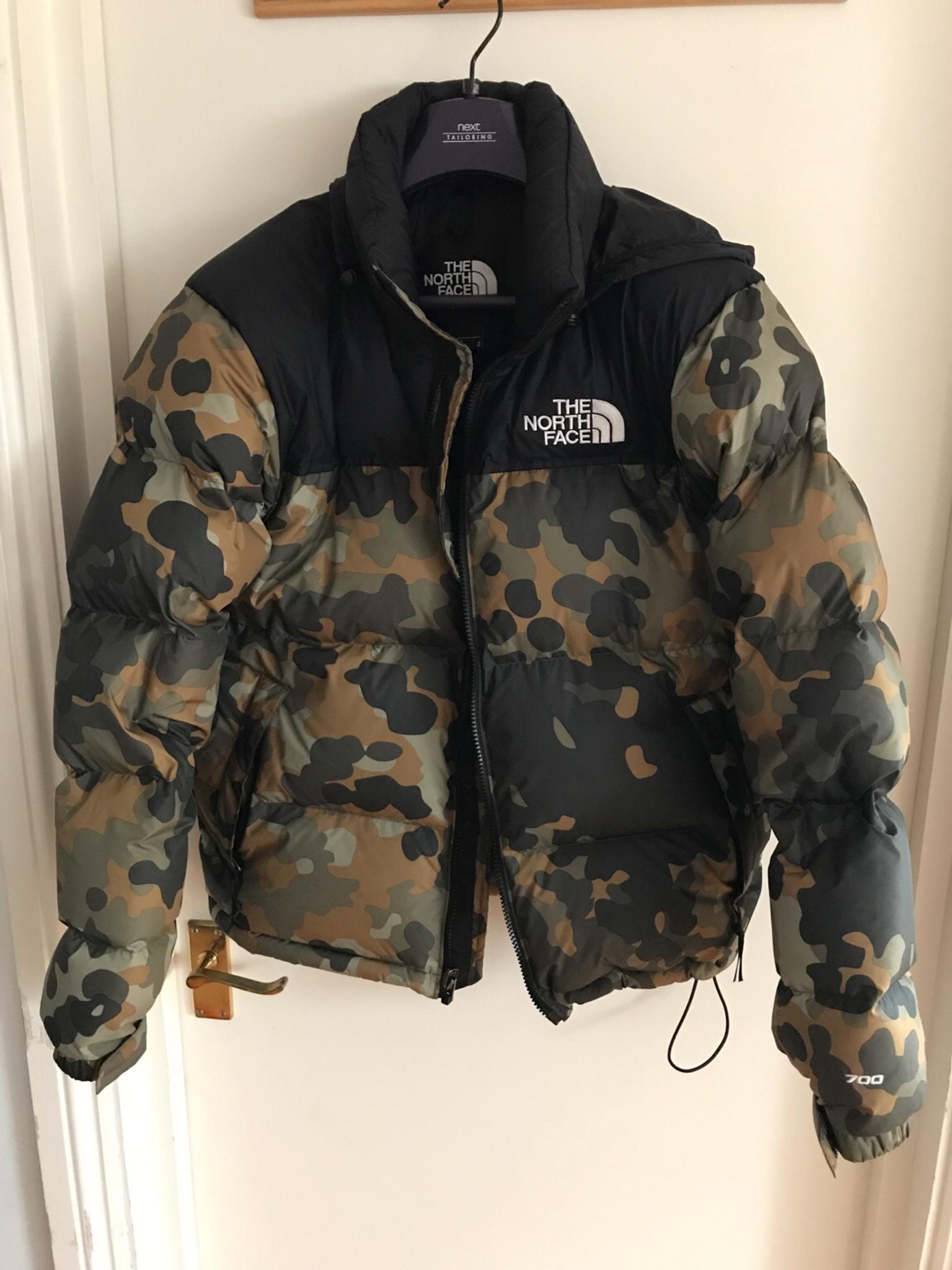 north face puffer jacket camo