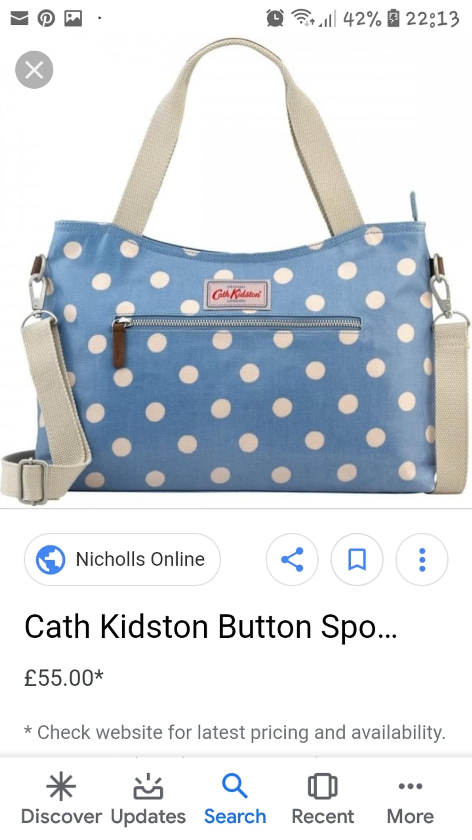 cath kidston blue spotty bag
