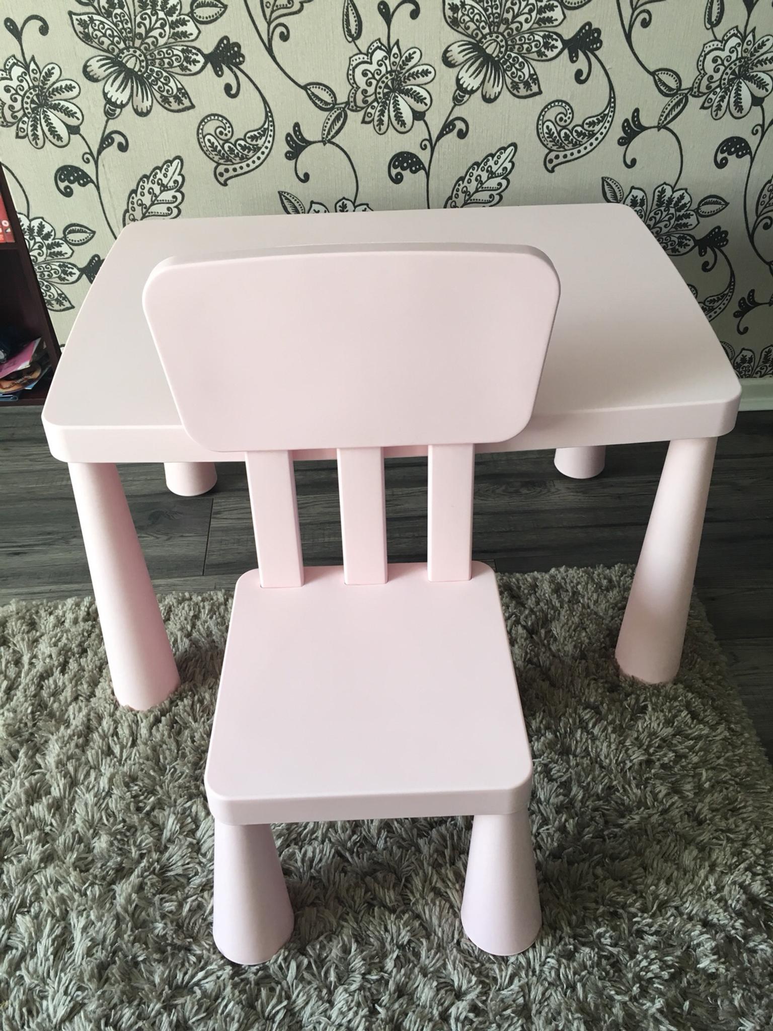 pink table and chair set