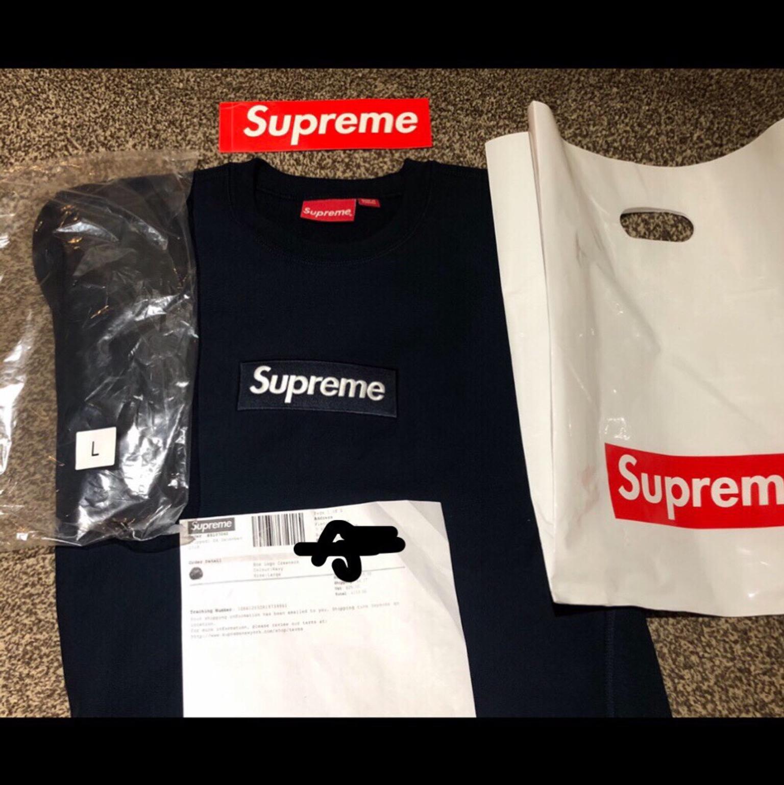 Supreme Navy Box Logo Crewneck Fw18 Large in B90 Solihull for £380.00