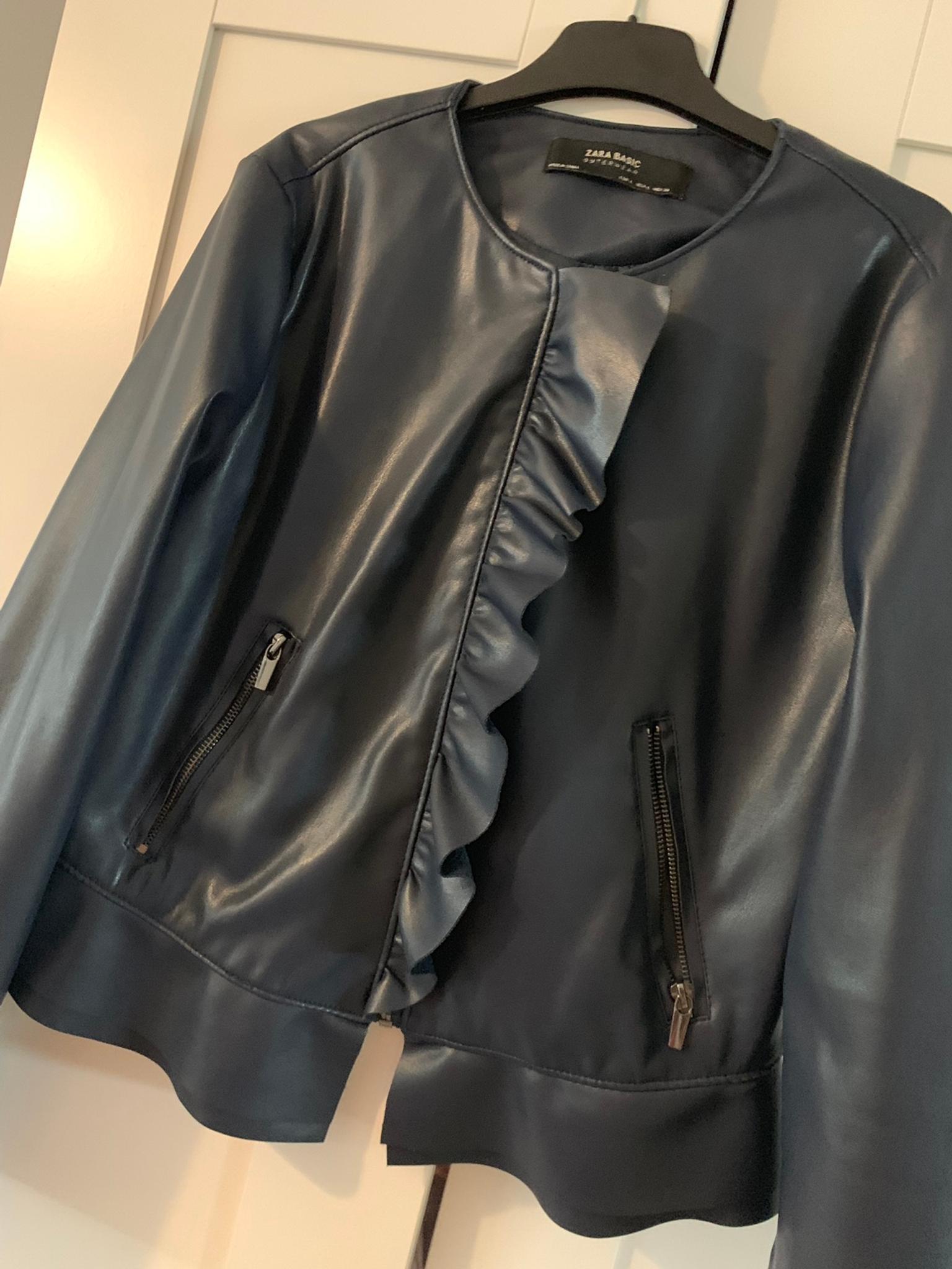 frill leather jacket zara