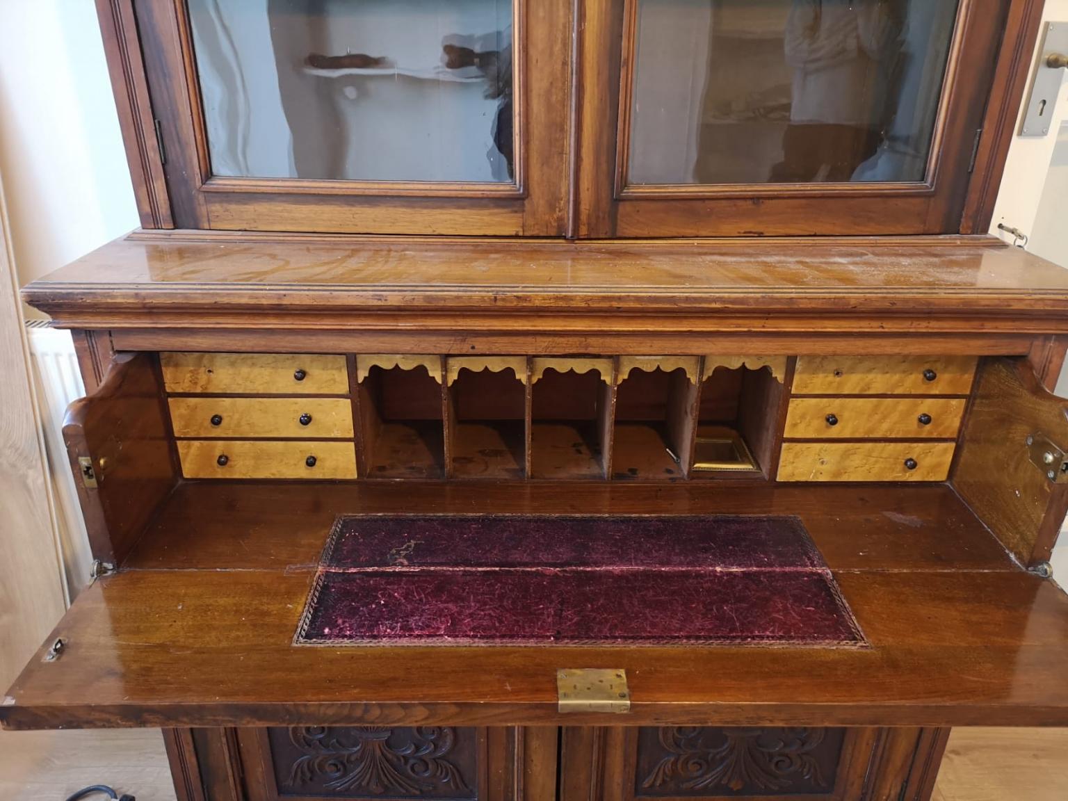 Late Victorian Mahogany Secretaire Bookcase In En5 Barnet Fur 200