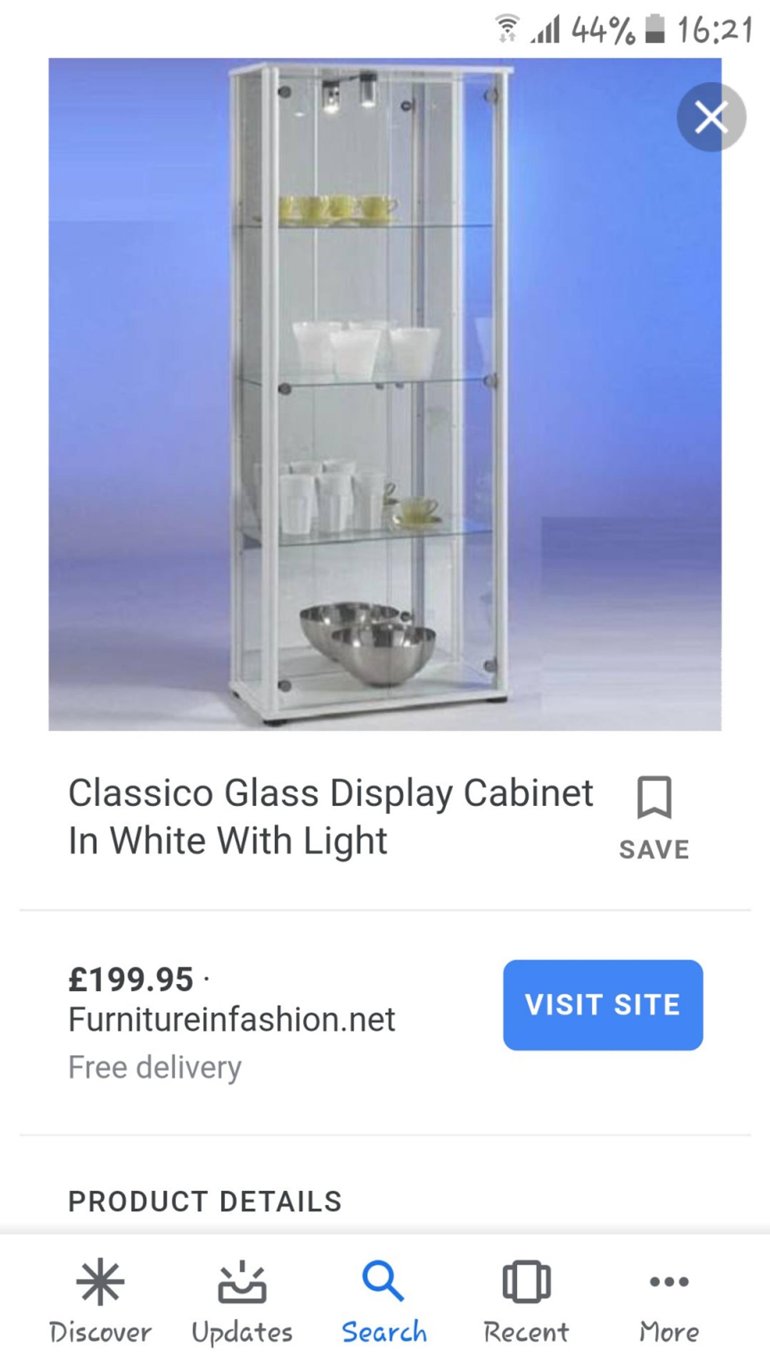 Silver Glass Spotlit Display Cabinet In L9 Liverpool Fur 35 00