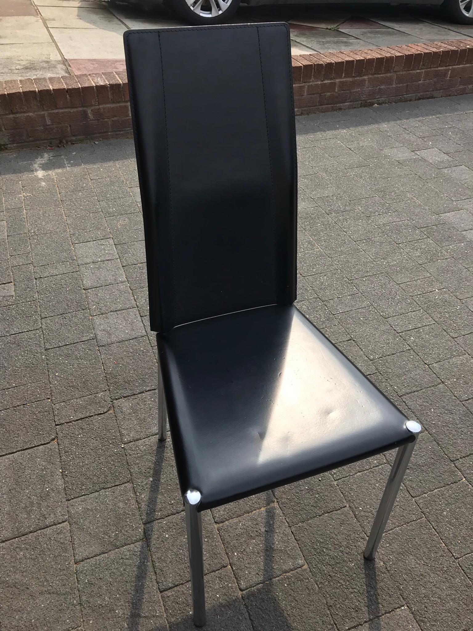 Black Leather Dining Chairs X10 In M22 Manchester Fur 100 00 Zum Verkauf Shpock De
