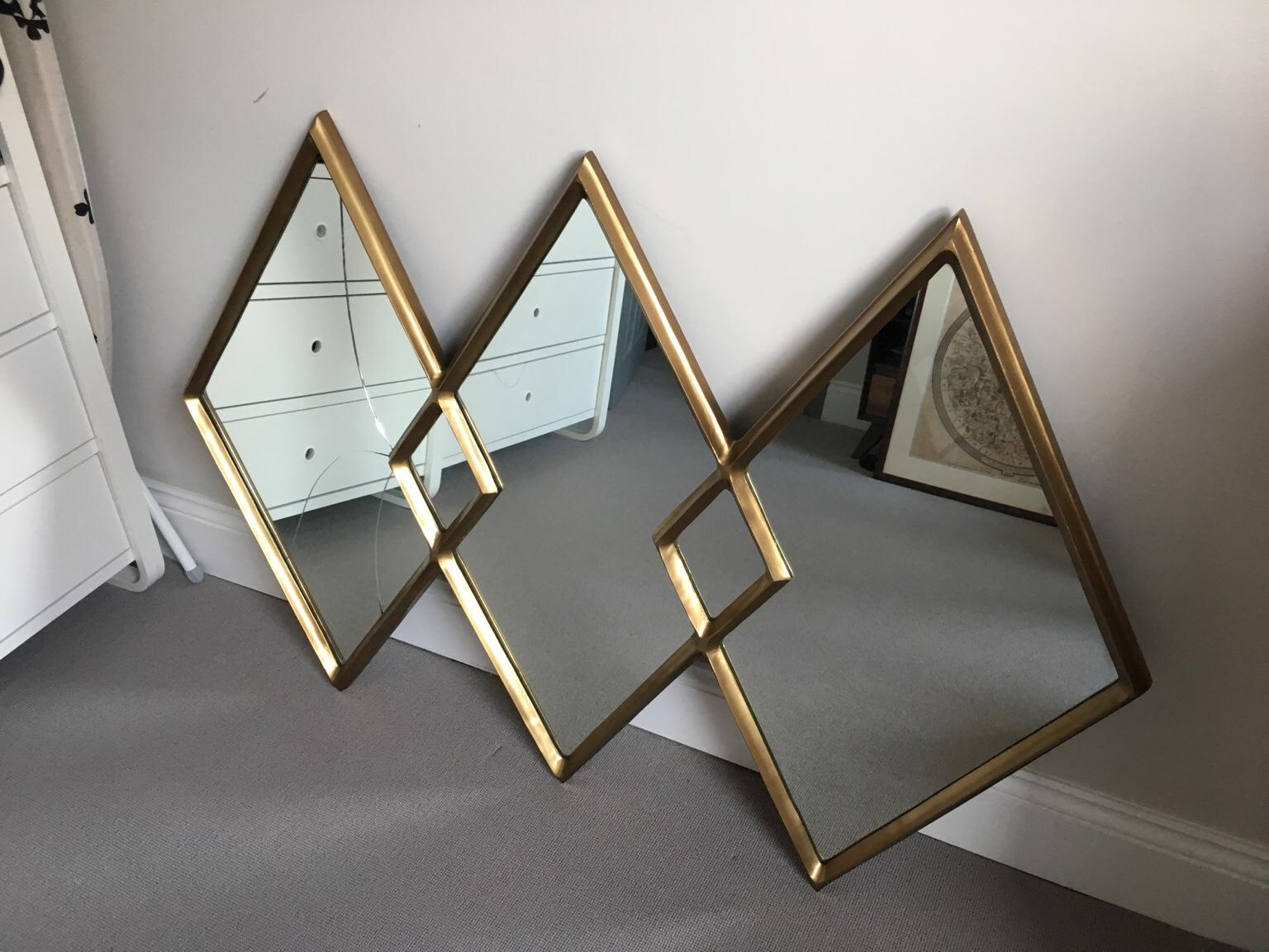 West Elm Gold Diamond Mirror in E8 Hackney for £50.00 for sale | Shpock