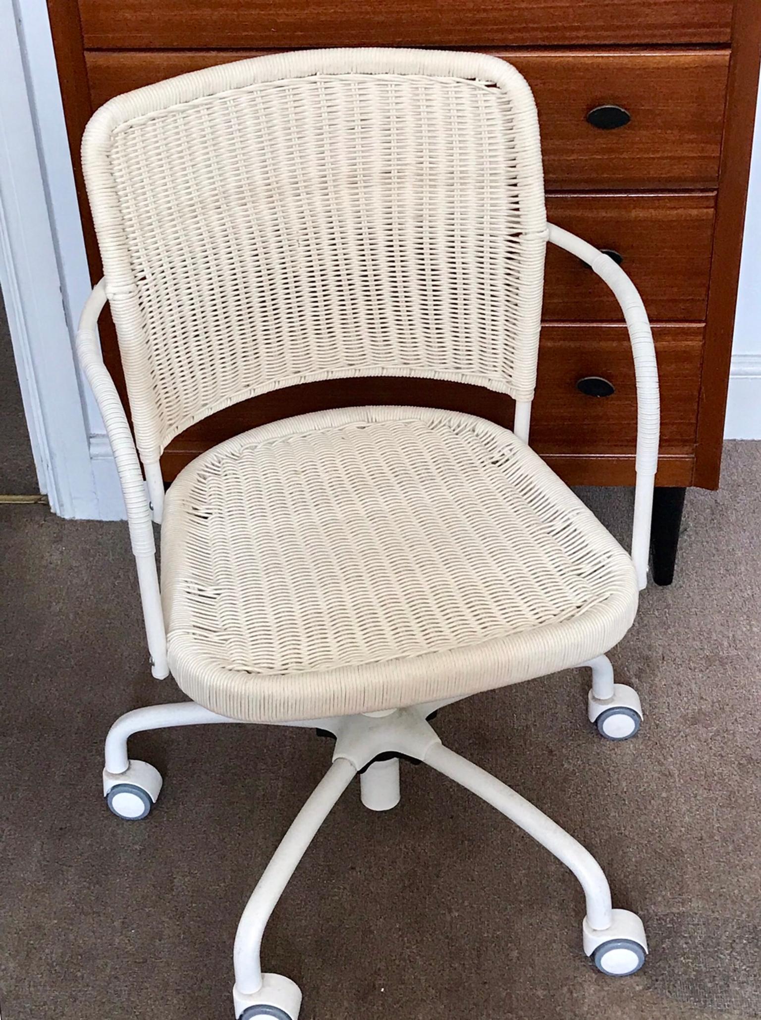 IKEA Cream off white rattan office chair in E8 Hackney for